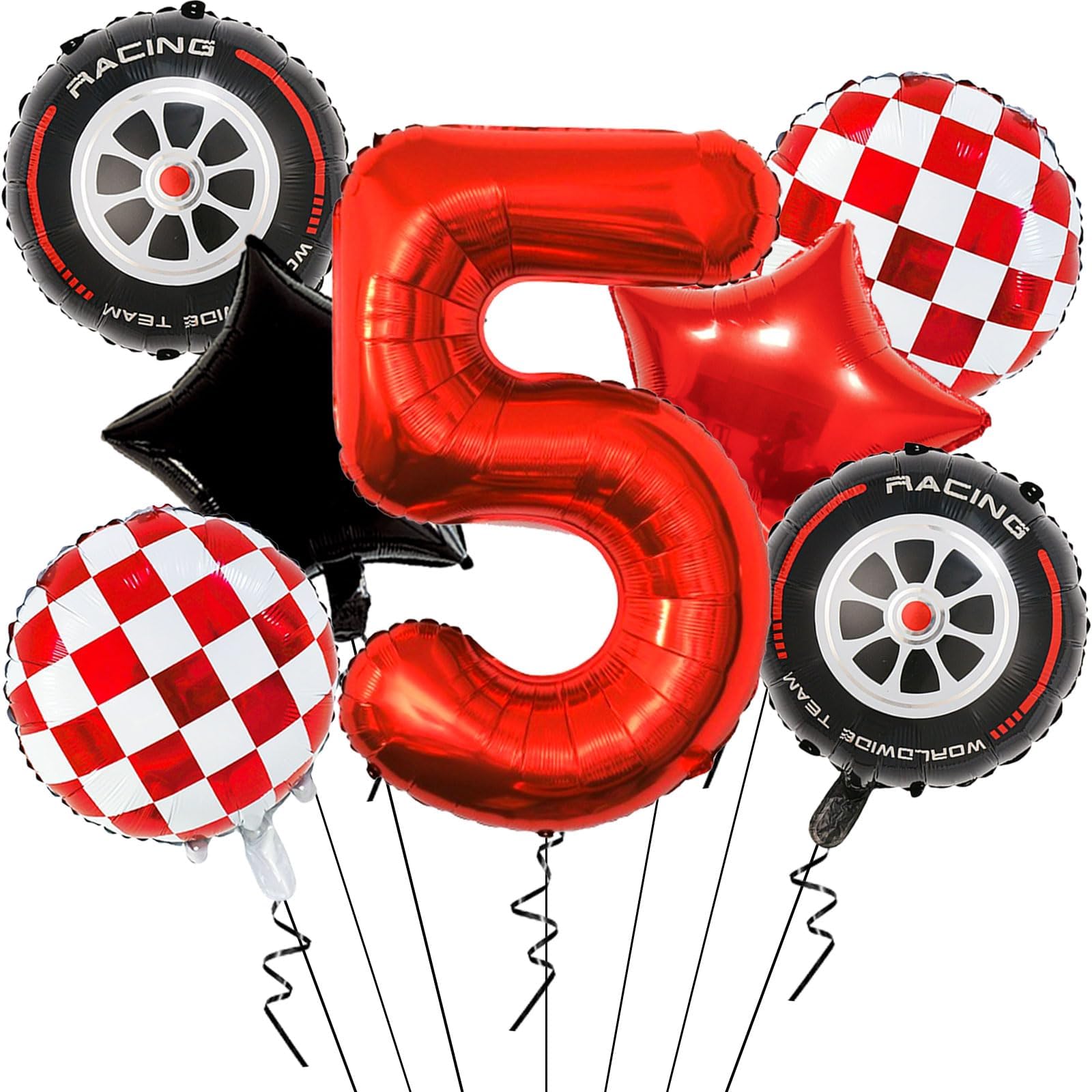 CheerstoYears Kit Decorazioni Per Festa Di 5° Compleanno, Con Striscioni, Bandierine, 6 Palloncini, Candela E Distintivo, Tema Colorato Per Bambino E Bambina