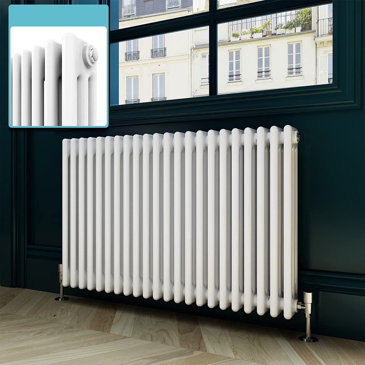 ELEGANT Radiators Traditional Column 600 x 999 mm, Horizontal Designer Radiators Central Heating with White Triple Column