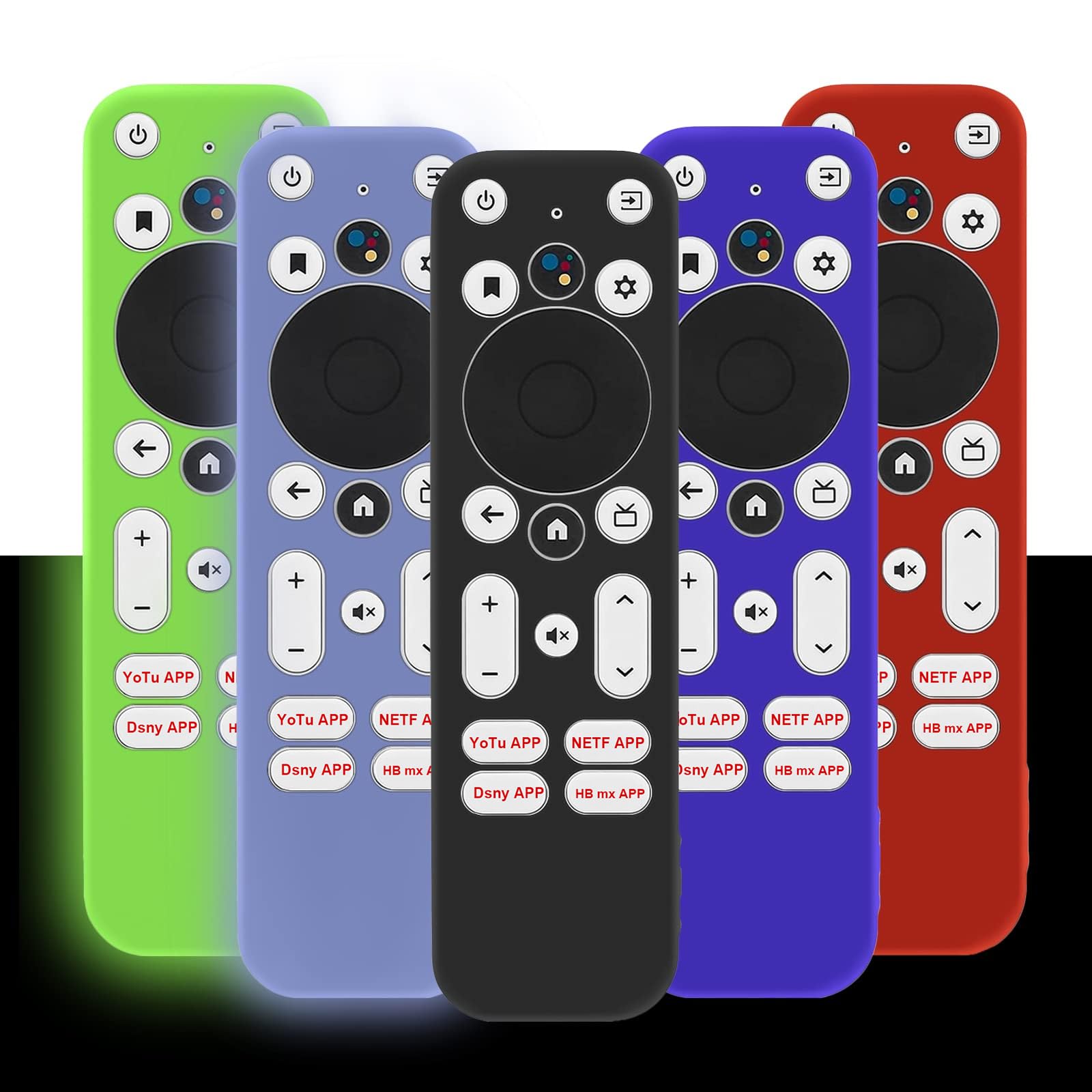 5PCS Protective Silicone Remote Case for Onn Android TV 4K UHD Stick TV Box Remote 100024646 100026240 Remote,for Onn Voice Remote Shockproof with Loop(5 Colors)