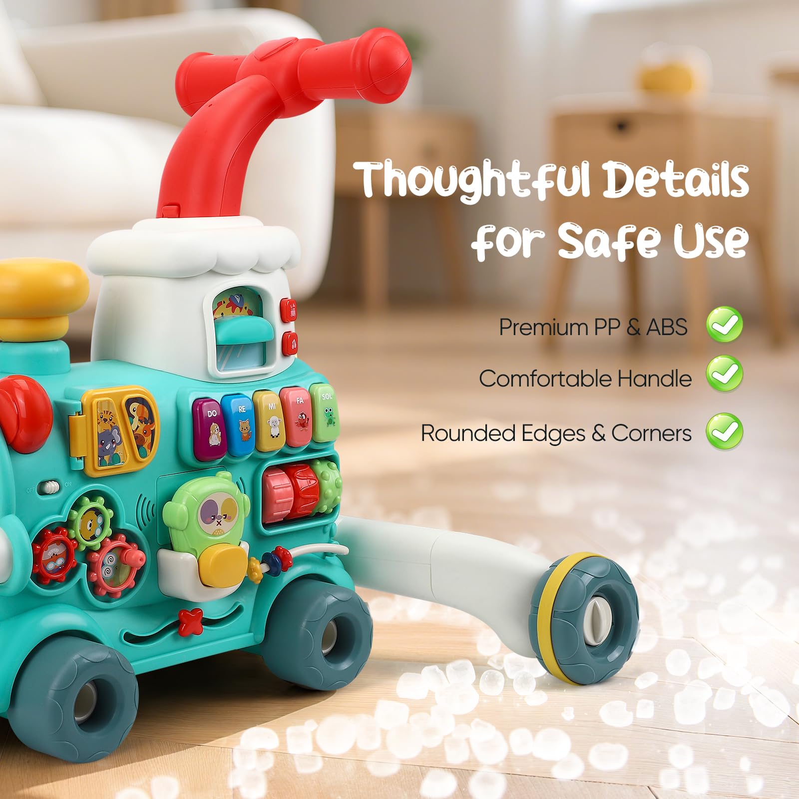 Andadores para Bebes, Andador 5 en 1 con Velocidad Ajustable, Multifunción Andadera para Bebe con Juguetes Montessori y Música, Regalo para Niños y Niñas para Bebés Mayores de 6 Meses