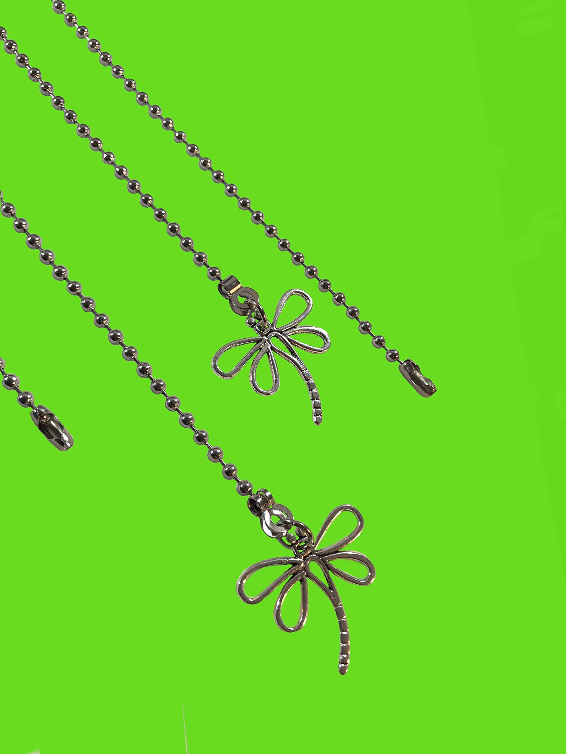Dragonfly - Juego de extensores de cadena de repuesto para ventilador de tono plateado de 3,2 mm