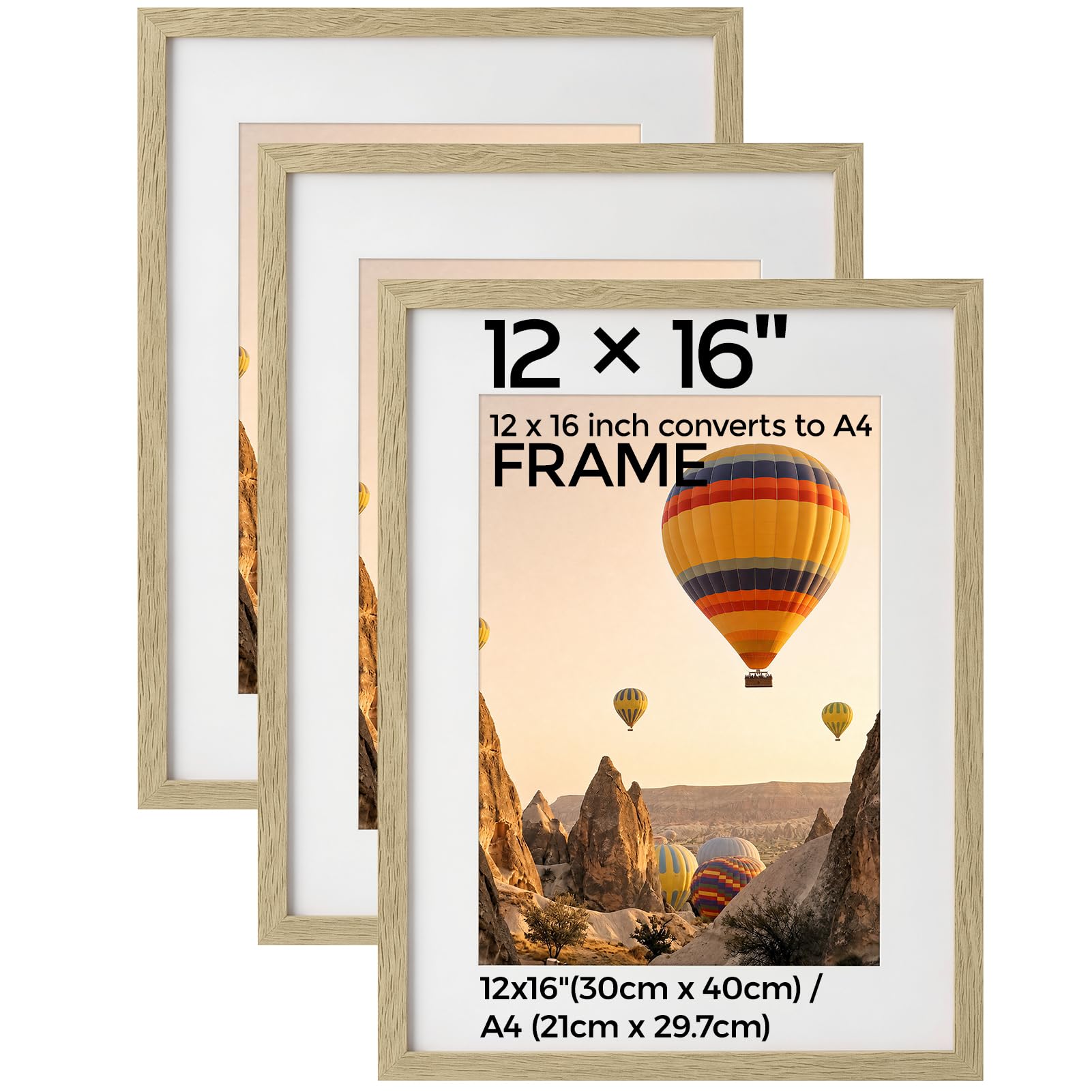 HOUSE DAY 30x40 Picture Frame, 12x16 inch Photo Frame Poster Frame OAK Wood