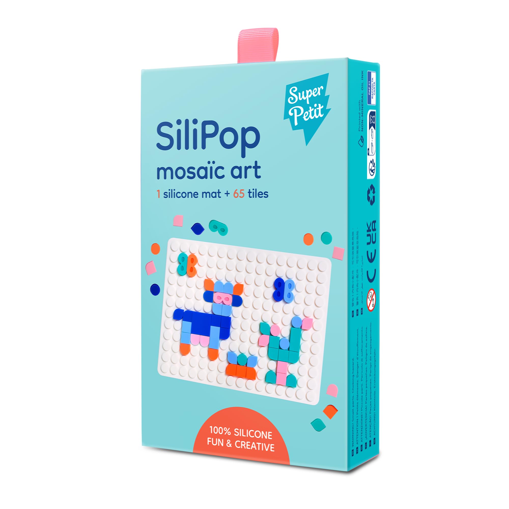 SUPER PETIT - SILIPOP MOSAICS CLIP ON - Mosaic Art - Infinite coloured creations - White - FROM 3 YEARS, Multi-Coloured, Small - Image 2