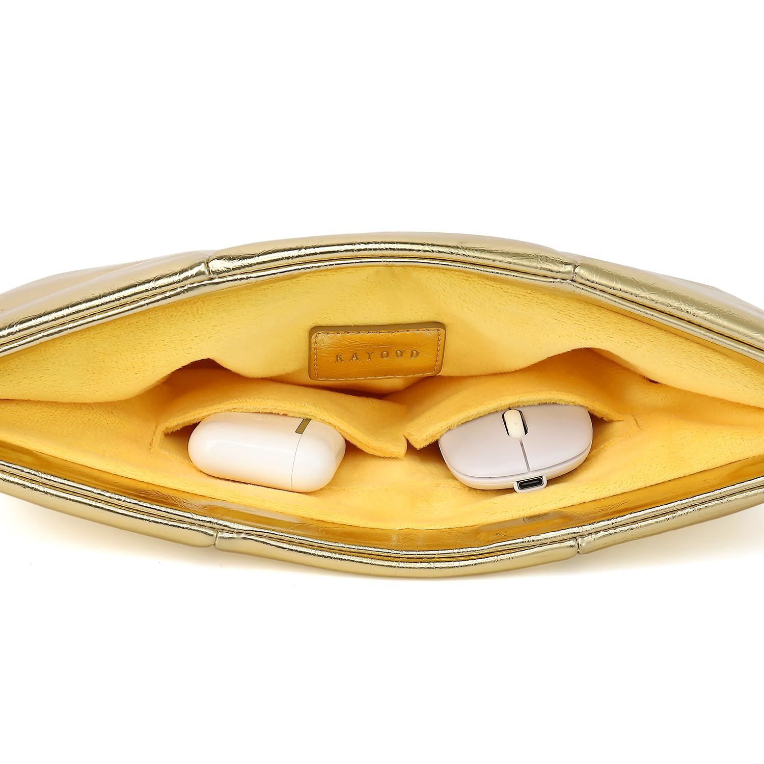 KAYOND Custodia per laptop da 15-16 pollici per MacBook Air 15 M4/M3/M2 2025-2023e MacBook Pro 16" M4 2024, custodia in pelle PU, oro