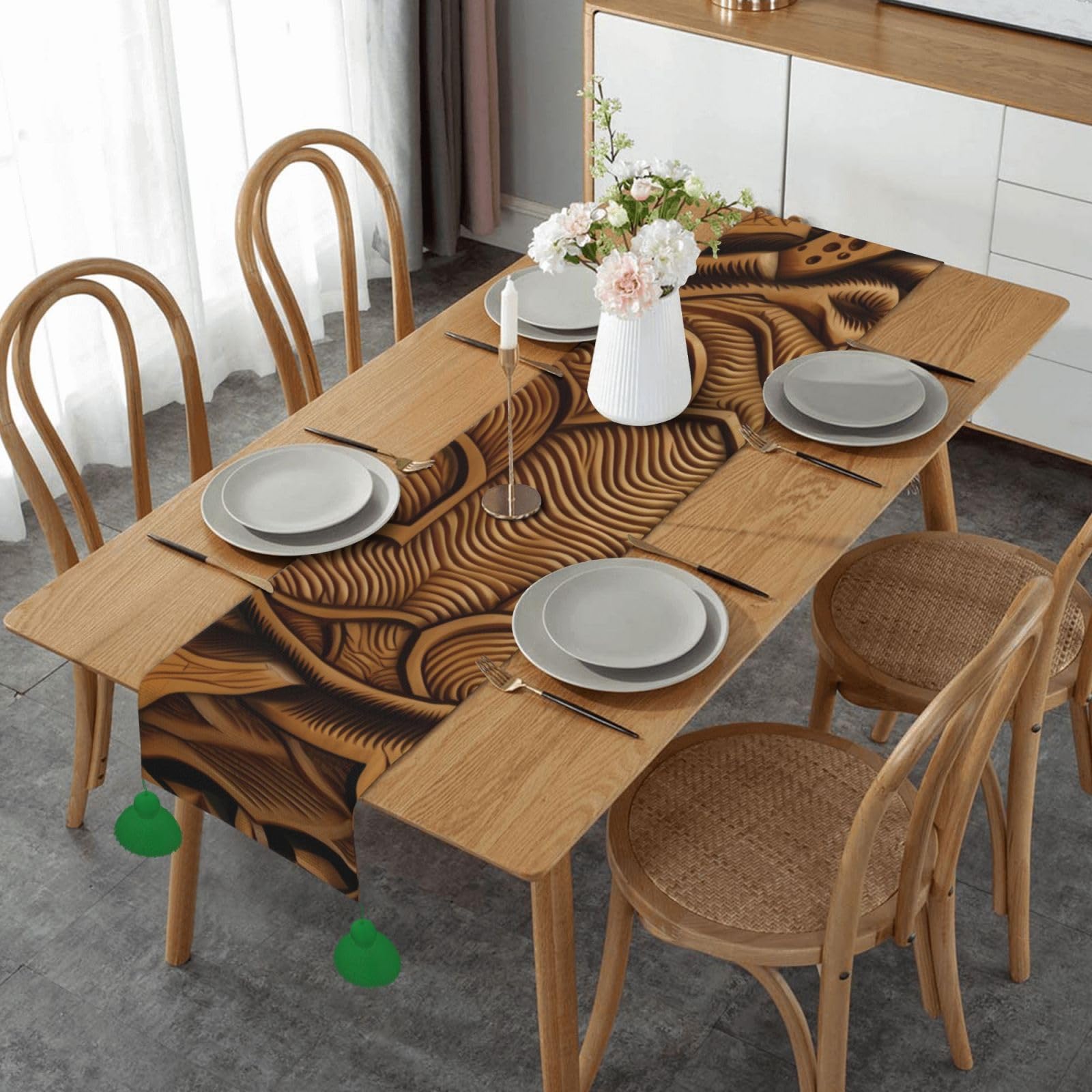 Chemin de table en lin tissé haut de gamme chic pour mariage élégant de 35x152 cm