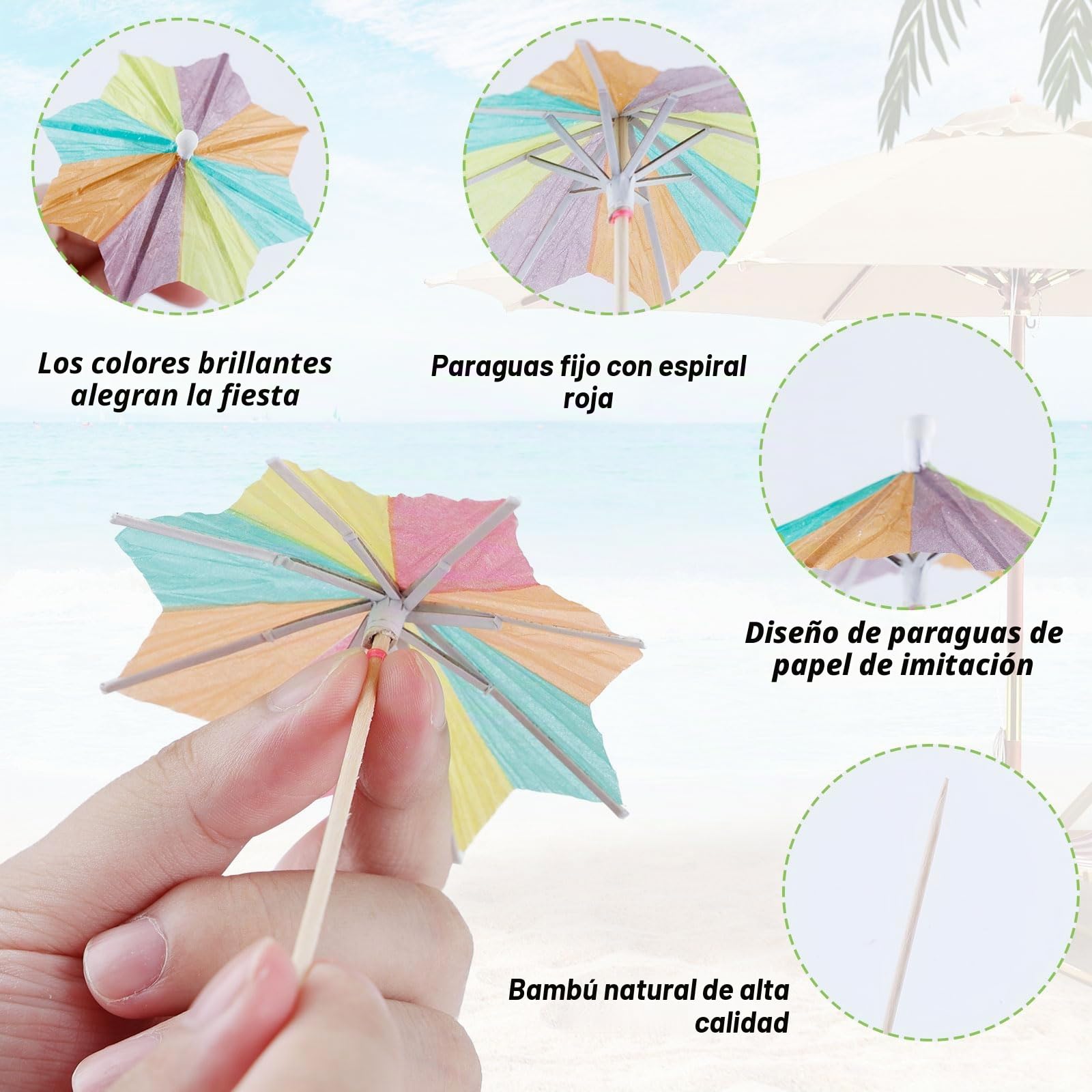 90 unidades de decoración de cócteles, sombrillas de fuegos artificiales, pajitas decorativas, agitadores, palillos de cóctel, bebidas, decoración para verano, fiestas, playa, bodas, bares, bebidas,