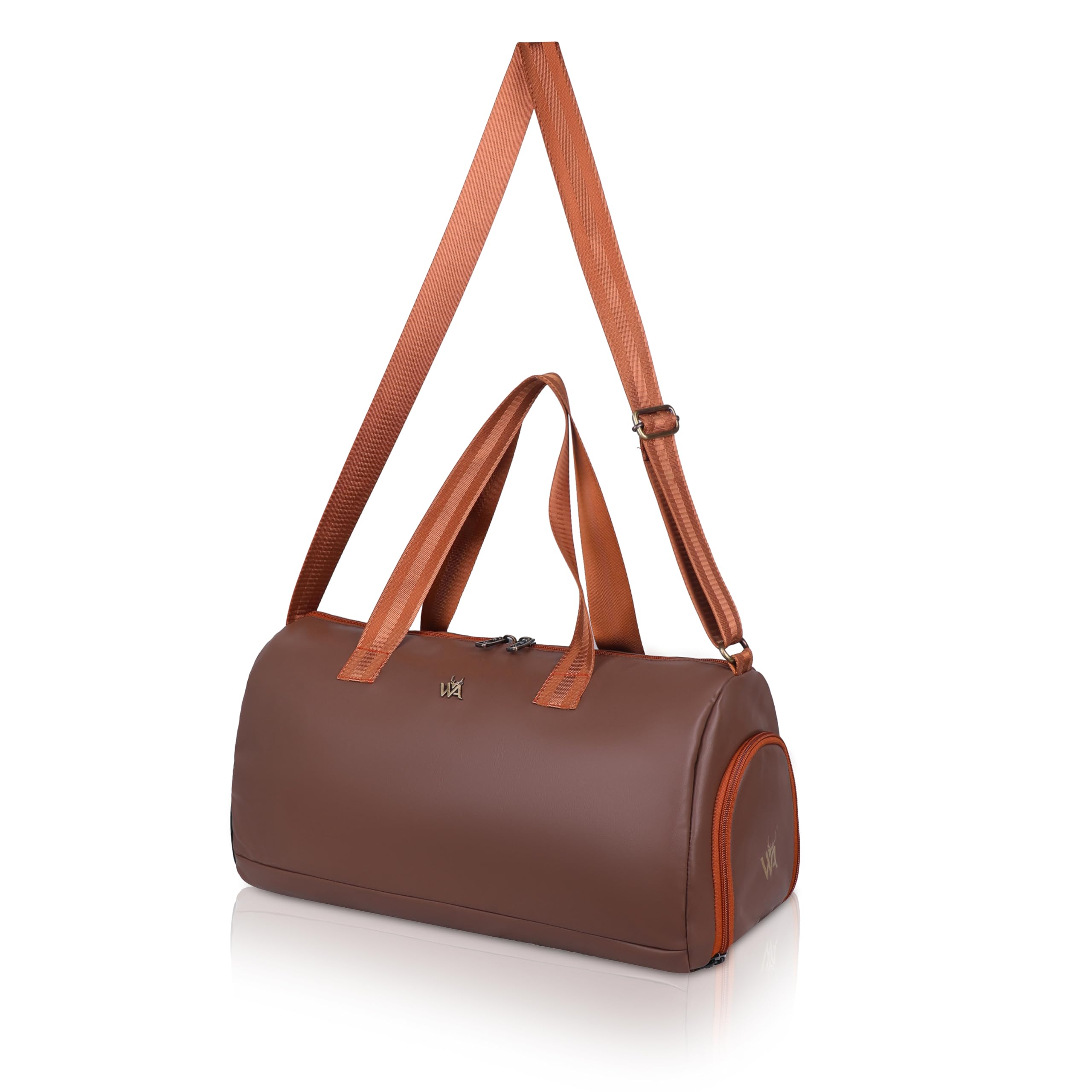 wild adventure Premium Vintage Leather Gym/Duffle Bag for Men and Women | Water Resistant with Shoe Compartment | Adjustable Shoulder Strap | Capacity 28 L | Light Weight | Brown-picture-40