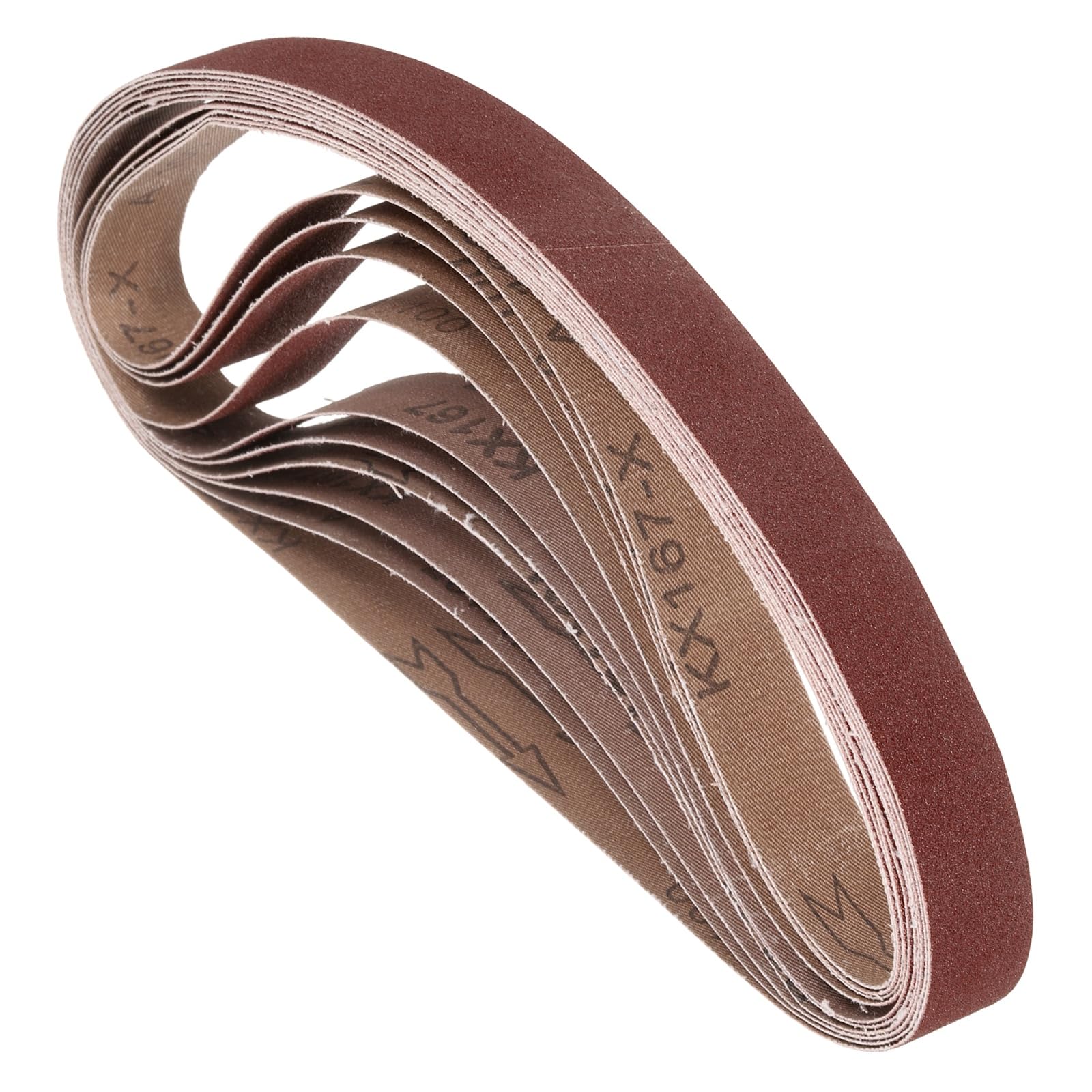 Kozelo 10 Pcs Sanding Belts 30mm x 533mm 100 Grit Aluminum Oxide Abrasive Sandpaper for Belt Sander Metal Grinding Wood Working Weld Rust Removal