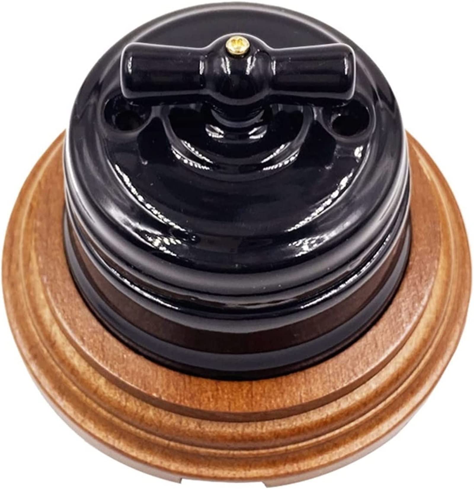 Interrupteur encodeur rotatif lumière murale céramique européenne noir marron 10A 250V