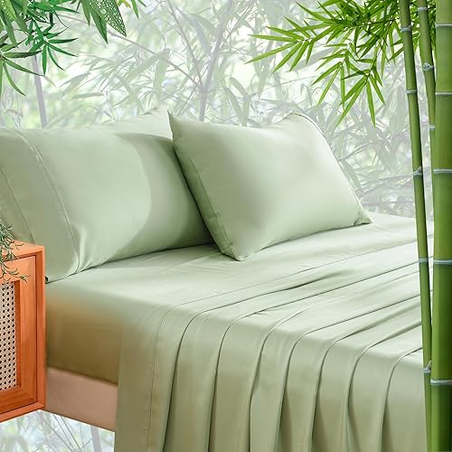 Bedlifes Sábanas 100% de viscosa orgánica de bambú, tamaño King, 400 hilos, sábanas refrescantes de satén para personas que duermen con calor,
