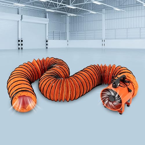 Miniatura 4 de Ventilador de ventilador utilitario, 10 pulgadas, ventilador de alta velocidad de 320 W 1518CFM con manguera de conducto de 32.8 pies, ventilador de