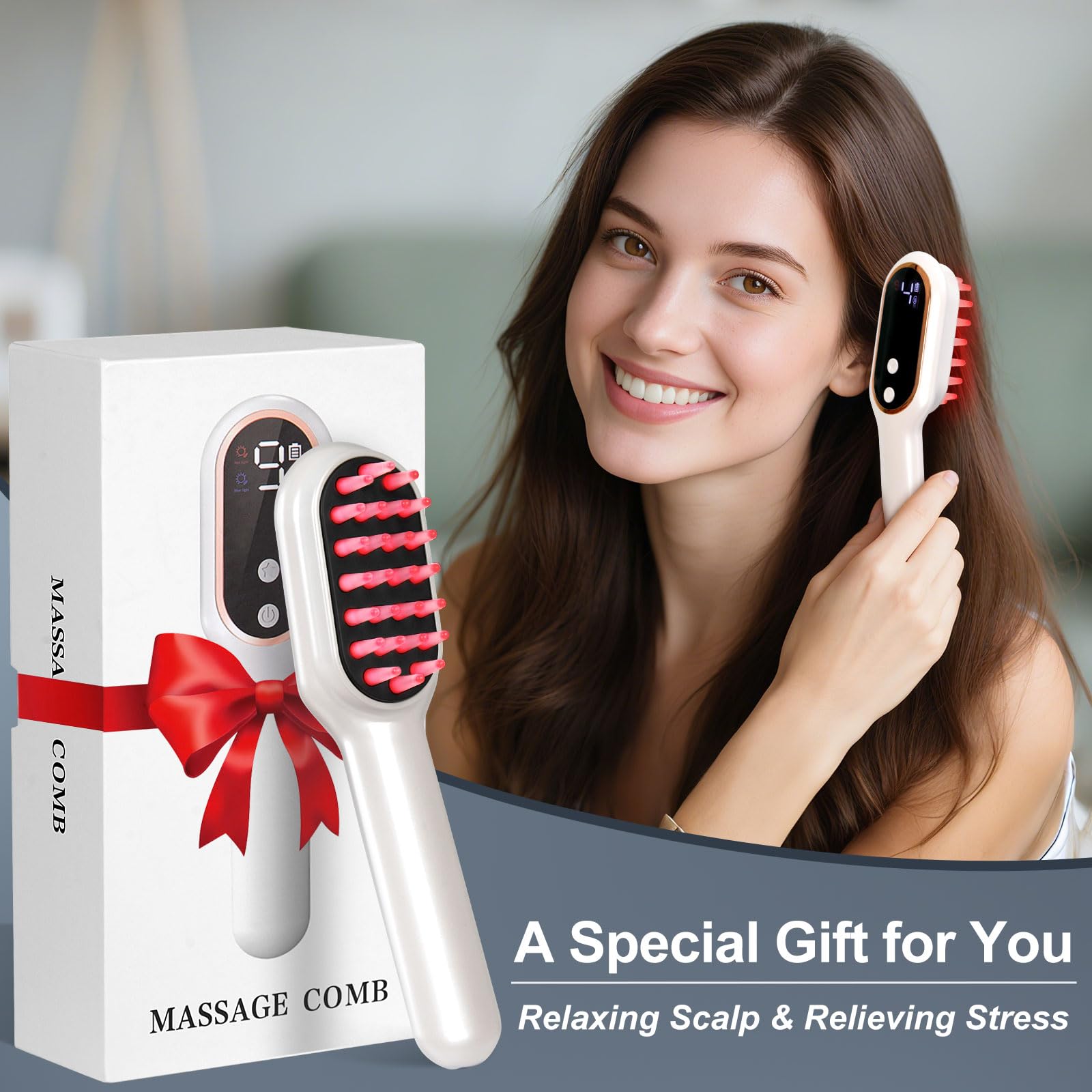 Red Light Hair Brush for Hair Care, Laser Therapy Hair Growth Comb