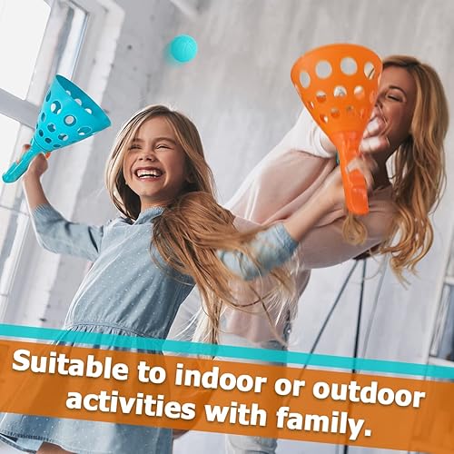 Miniatura 5 de Juego de pelota Pop and Catch con 10 bolas y 4 cestas de lanzador de capturas actividades de juego en interiores y exteriores césped camping patio