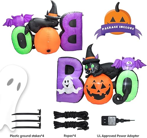 Miniatura 7 de MUMTOP Decoraciones inflables de Halloween  Arco de Halloween inflable de 8 pies de alto, decoraciones de Halloween que cambia de arco de luz LED