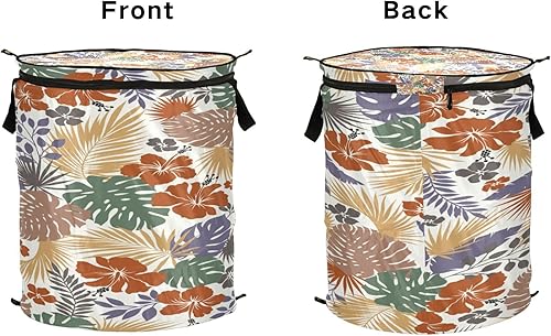 Miniatura 2 de zipper cute collapsable durable fabric storage for pantry Beautiful Tropical Plant Flower,bolsa para la ropa sucia