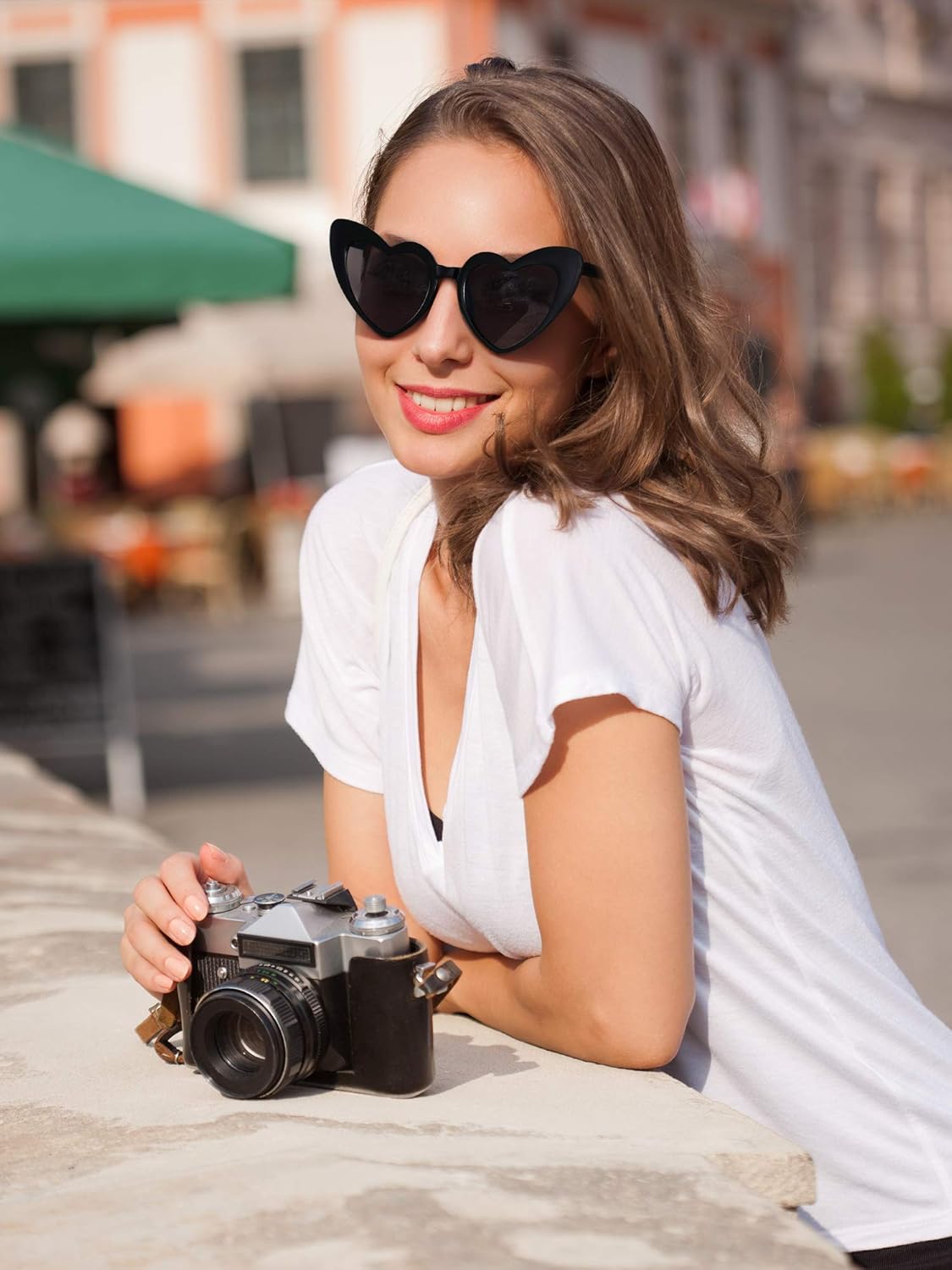 Frienda 6 Pairs Heart Shaped Sunglasses Cat Eye Shaped Sunglass for Women Bridesmaid Wedding Bachelorette Party Favor - Image 5