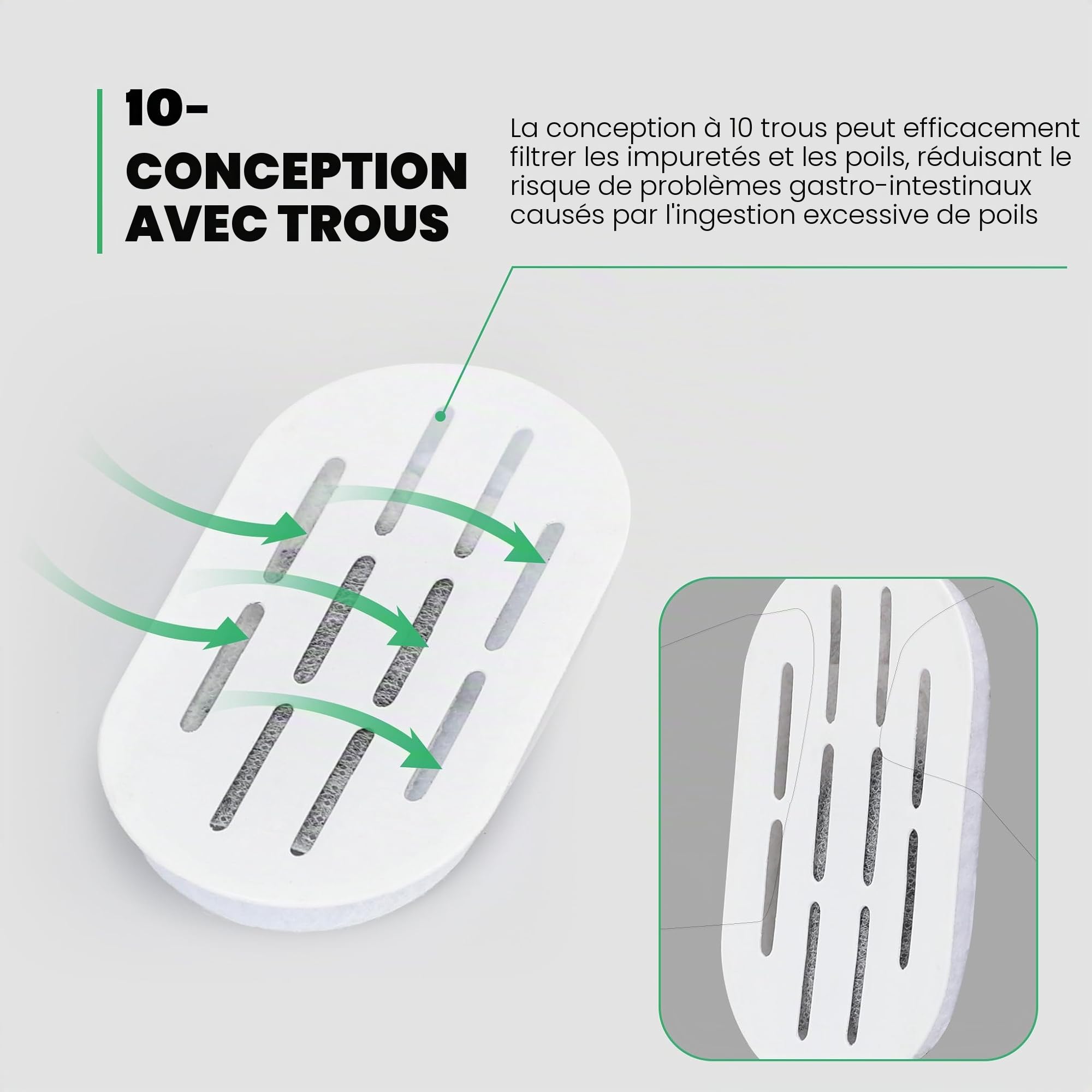 Lot de 16 filtres de Fontaine à Eau pour Chat, filtres de Rechange pour Fontaine à Eau DOOOB en Acier Inoxydable, filtres de Fontaine à Eau pour Animaux domestiques (8 filtres et 8 éponges)