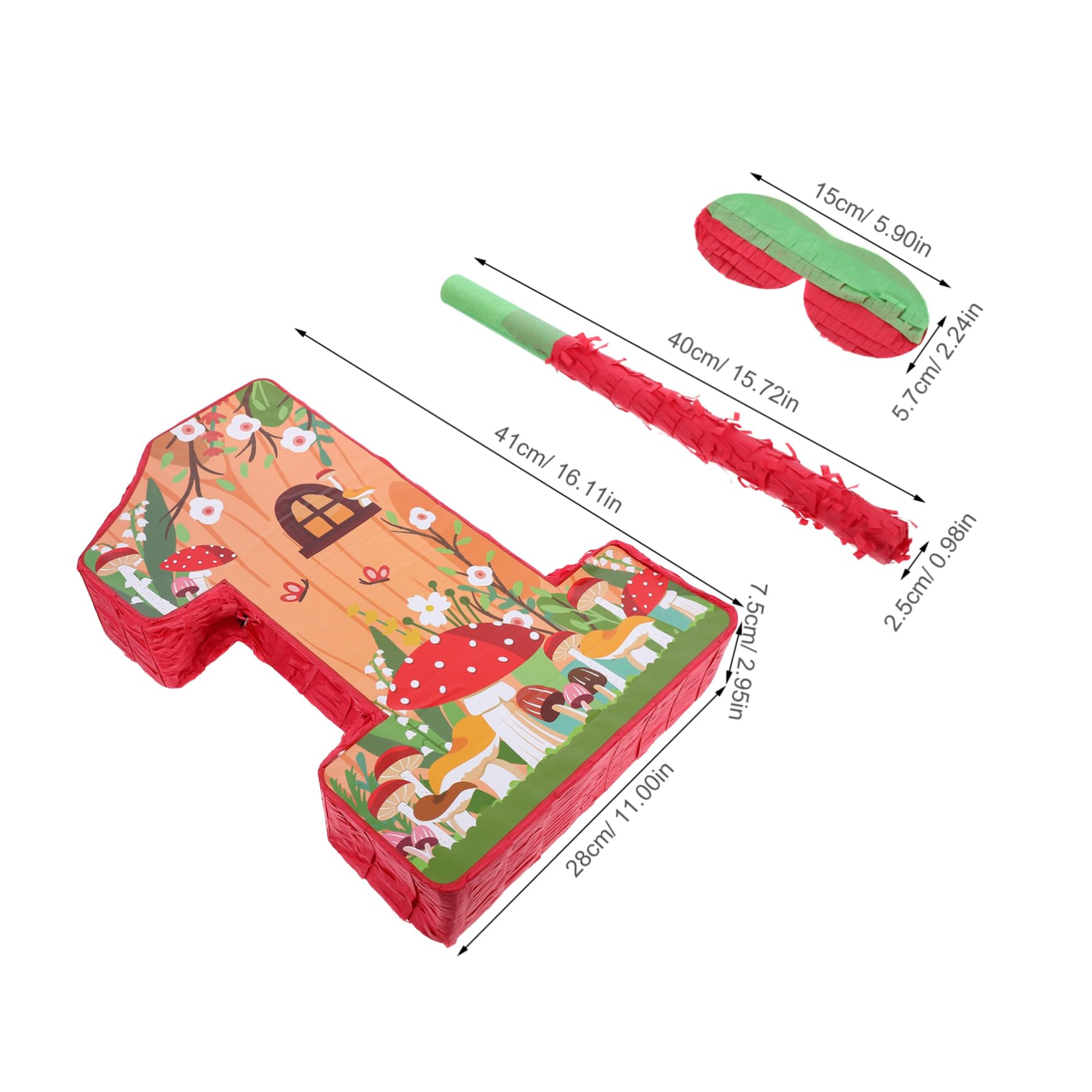 Luxshiny 1juego Piñata De Champiñón Para Cumpleaños Infantil Decoración De Fiesta De Golpear Para Niño Niña Accesorio De Fiesta De Cumpleaños Diseño Adorable