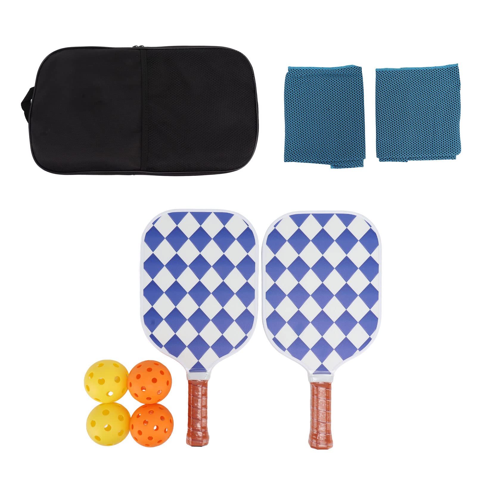 Set di racchette da pallone in fibra di vetro, racchette professionali portatili in fibra di vetro con borsa di stoccaggio e asciugamani, ideali per principianti, attrezzatura per