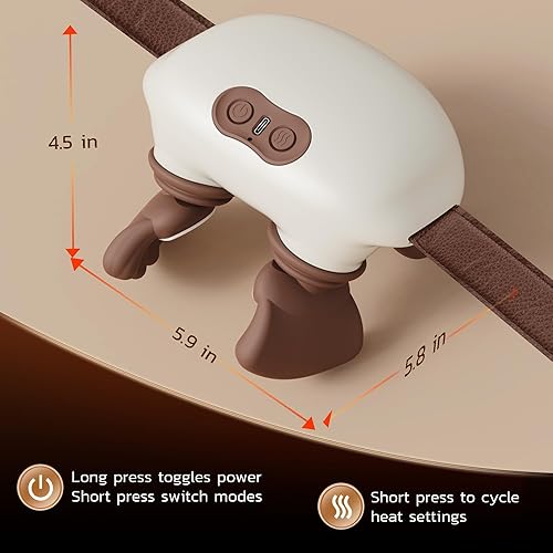 Miniatura 7 de Masajeador de cuello de mano, inalámbrico eléctrico 4D amasado Shiatsu masaje de espalda hombro con calor 20