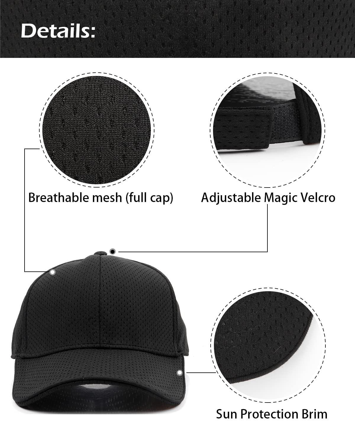 Feng Shui， Casquettes de Baseball de Sport de Course XX-Large, Chapeaux pour Grosses têtes, Casquette d'été en Maille de Protection UV Extra Large, Respirant, Chapeau de Golf en Plein air