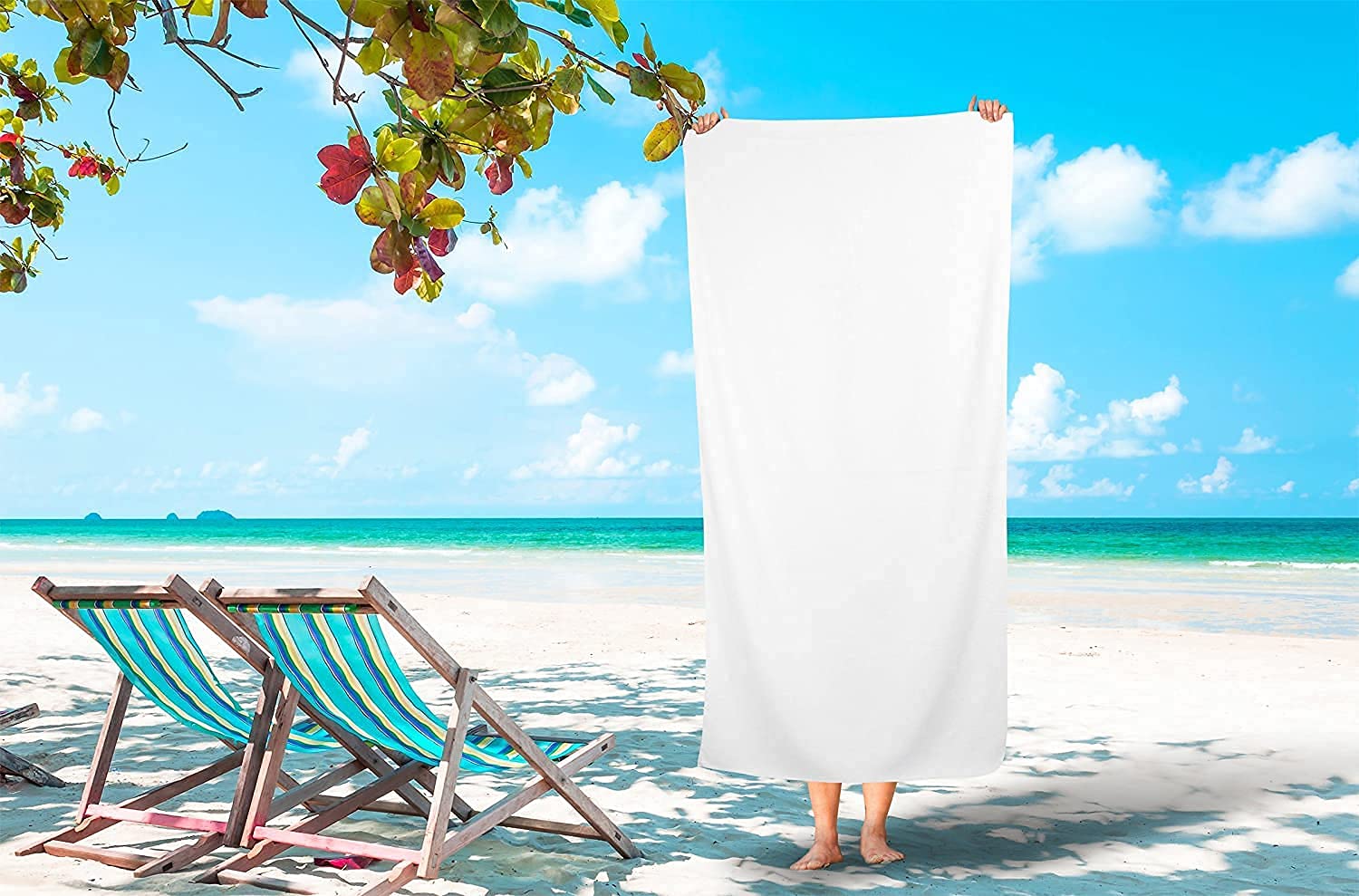 600 GSM 100% Zero Twist Cotton Highly Absorbent and Quick Dry Extra Large Soft Beach Towel (White) offers donot miss