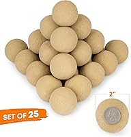Vista 2 de Stanbroil Bolas de cerámica de 2 pulgadas, juego de 25 bolas redondas, accesorio moderno para hogueras de interior o exterior, cuenco de fuego