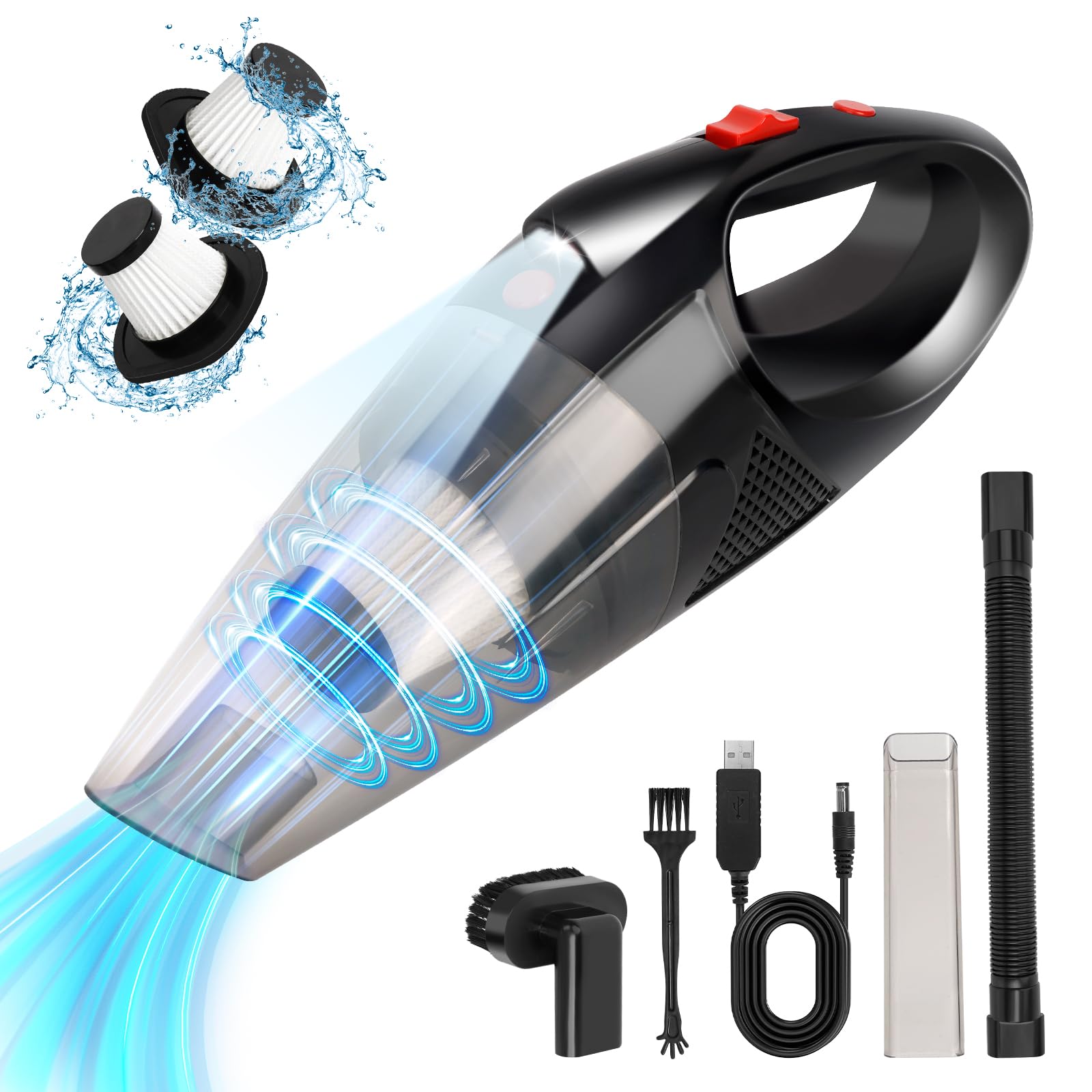 Aspirapolvere Senza Fili Portatile 9000PA - Per Auto, Casa E Ufficio Con Filtro HEPA Ricaricabile - Foto 4