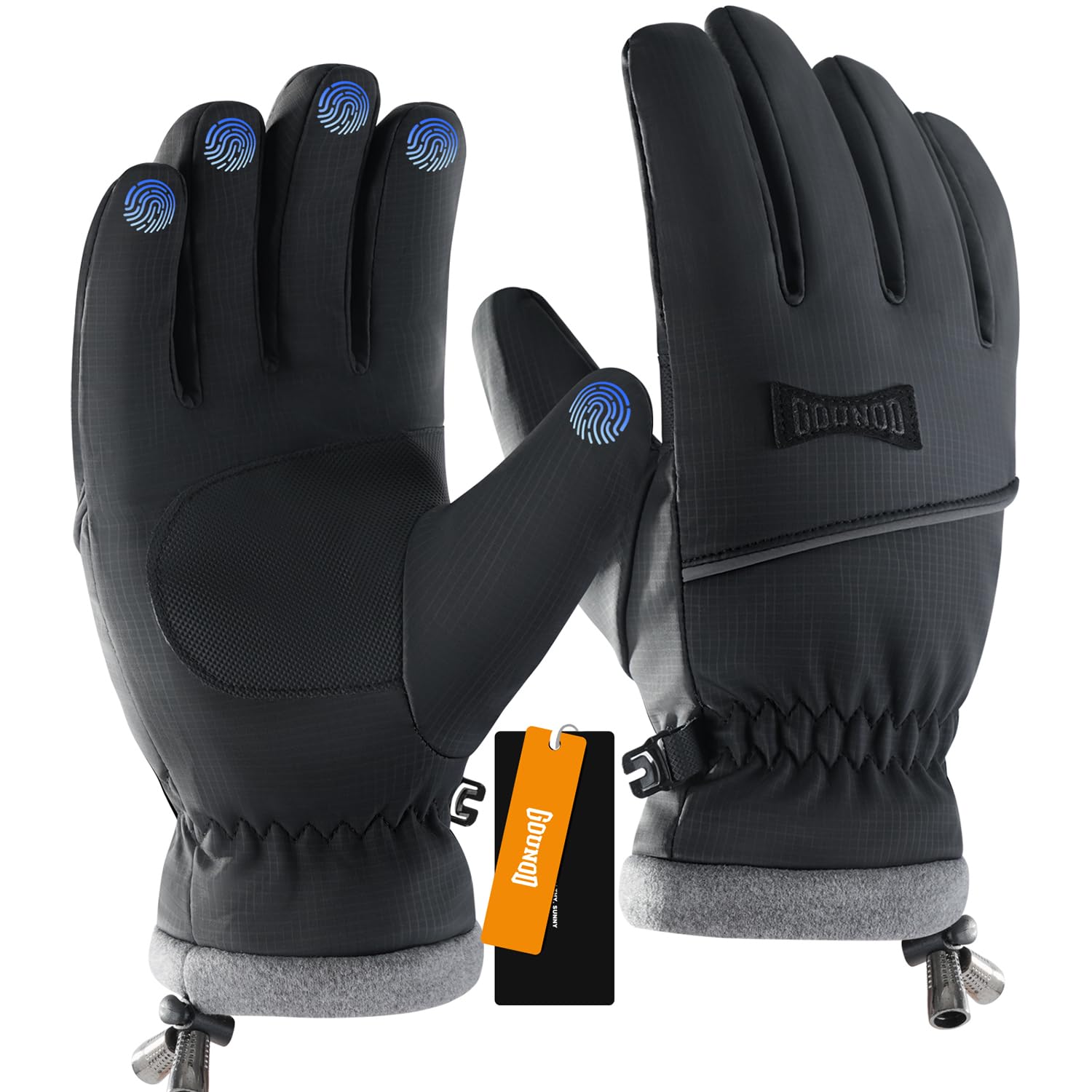 GOUNOD Winter Gloves for Women Men, Thermal Insulated Waterproof Windproof Cold Weather Gloves, Touch Screen Compatible, Non-Slip Grip for Running, Driving, Cycling, Hiking