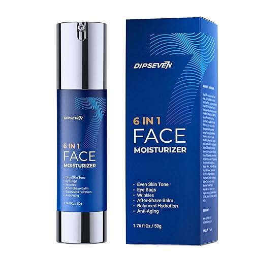 Crema facial 6 en 1 para hombre, hidratante diario antienvejecimiento para arrugas, bolsas de ojos, irritación de afeitado y tono desigual, fórmula