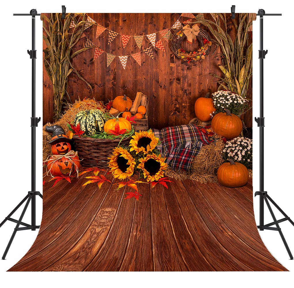15 x 183 cm jesień Święto Dziękczynienia drewniana podłoga stodoła jesienne dynie liście klonu słonecznik dziecko portret impreza Halloween dekoracja winylowa fotografia tło fotobudka studio rekwizyt TP295