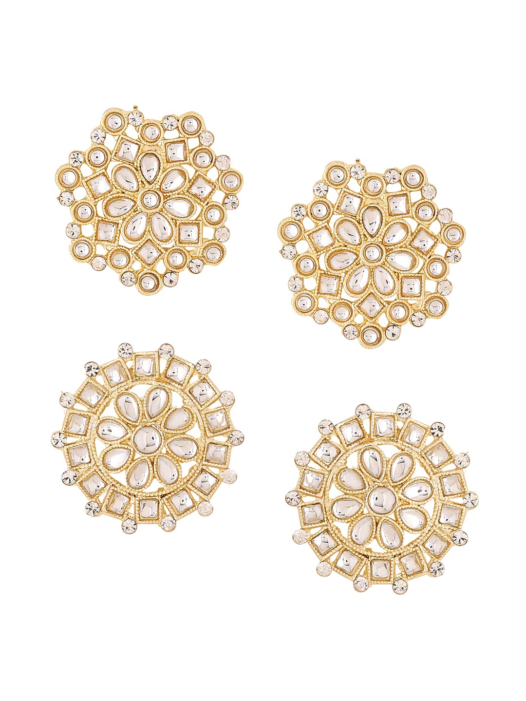 Yellow Chimes Earrings for Women Gold Toned Kundan Studded Set of 2 Pairs Stud Earrings for Women and Girls (B0B63SFQLL) Amazon Price History, Amazon Price Tracker