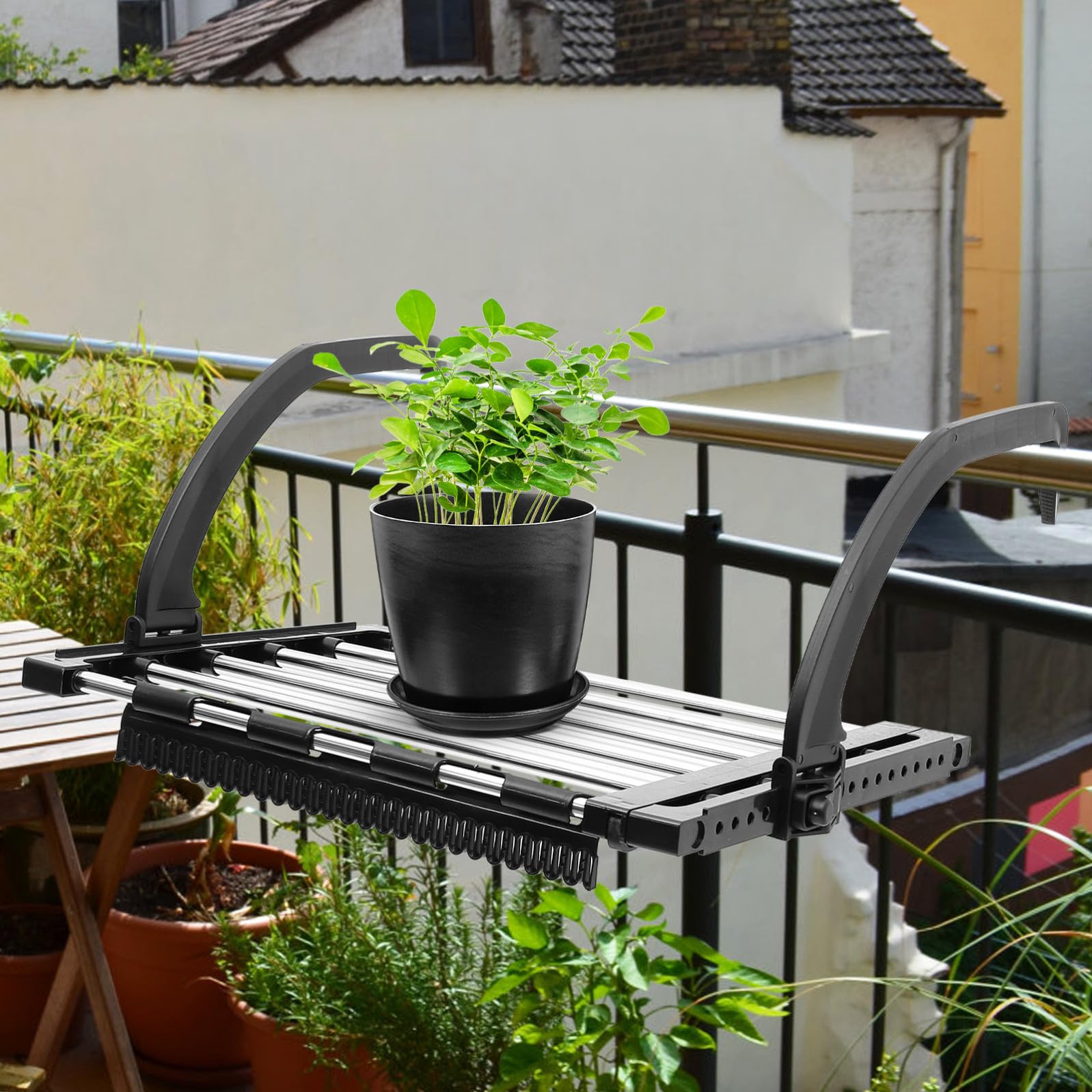 Stendibiancheria Portata 10kg in Acciaio Inossidabile Retrattile Nero e Argento, Resistente alla Ruggine per Balconi e Lavanderia, per Sciarpe e Reggiseni