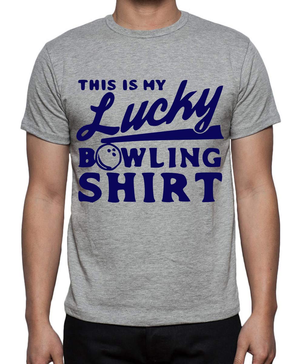 Caseria Men's Round Neck Cotton Half Sleeved T-Shirt with Printed Graphics - Lucky Bowling Shirt