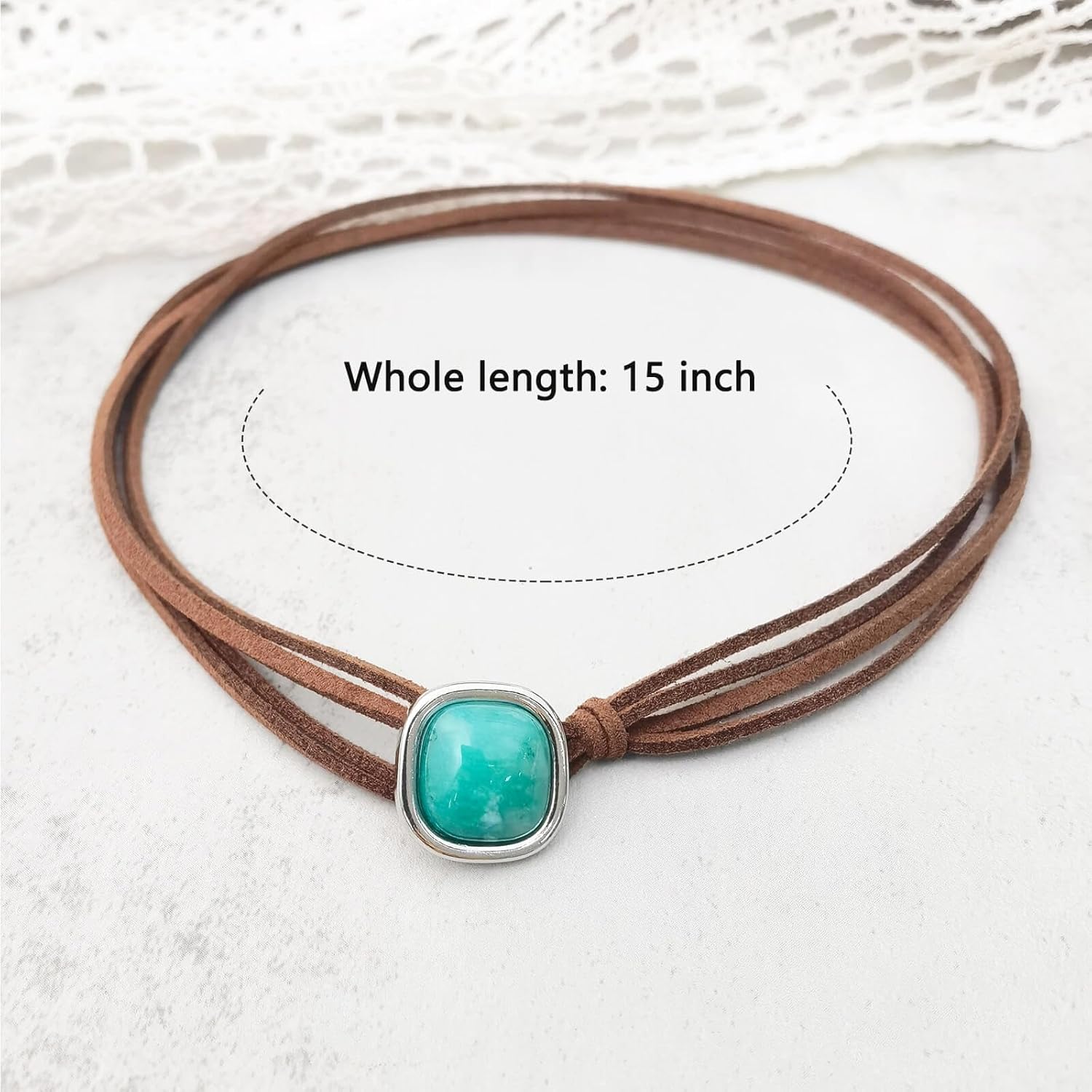 Turquoise Necklace, Boho Western Necklace for Women, Handmade December Birthstone Necklace Jewelry Gift for Her - Image 7