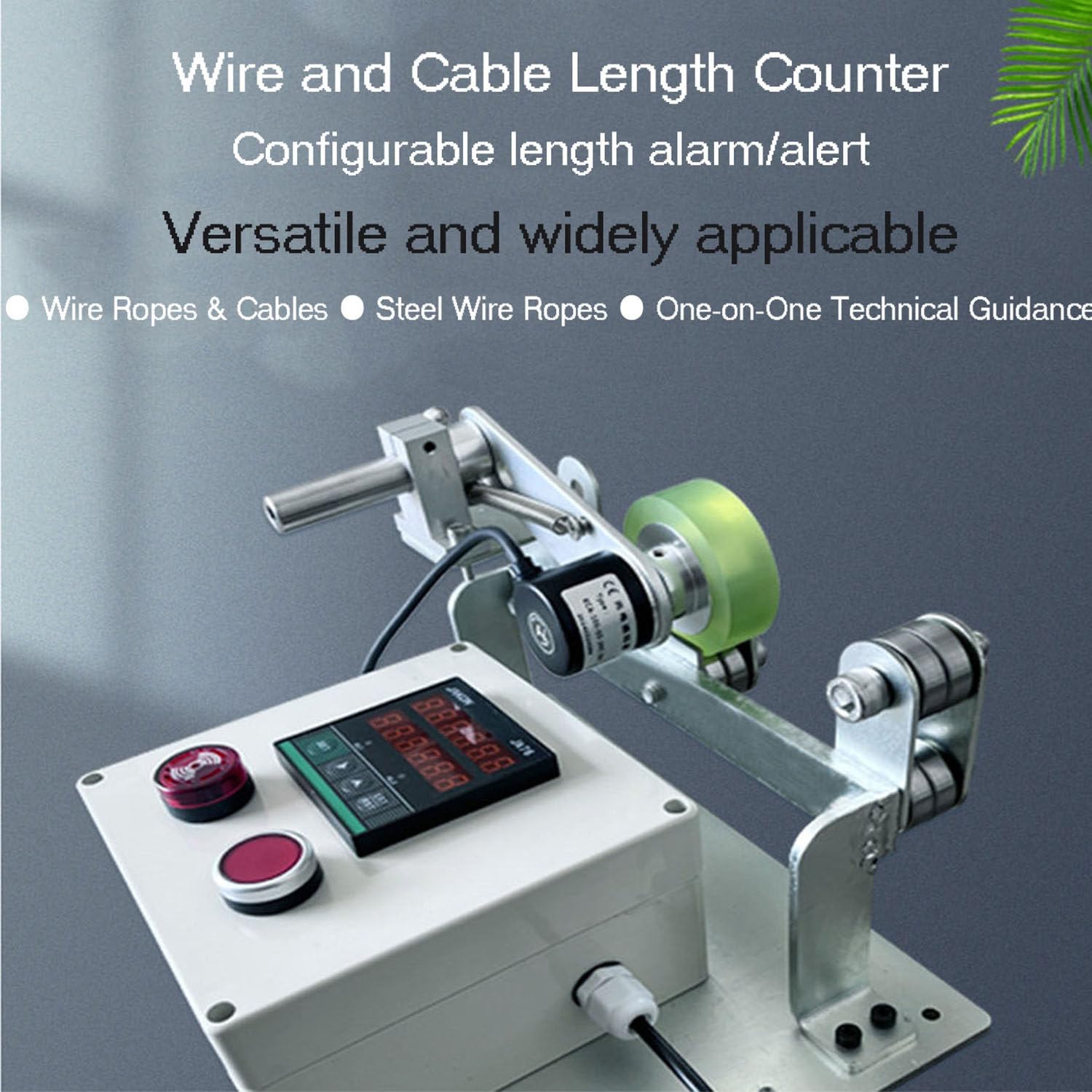 Contador Digital Rodante 110-240v Para Cables Y Cuerdas Metálicas | Cuenta Con Aviso Sonoro De Límite Ajustable,Tres Modos De Recuento,Valor Inicial Configurable,Para Hilos Y Varillas Metálicas
