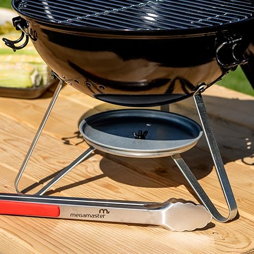 Miniatura 26 de Megamaster Parrilla de gas portátil de 1 quemador con tapa de bloqueo, quemador de acero inoxidable de 11,000 BTU, patas plegables, pequeña parrilla