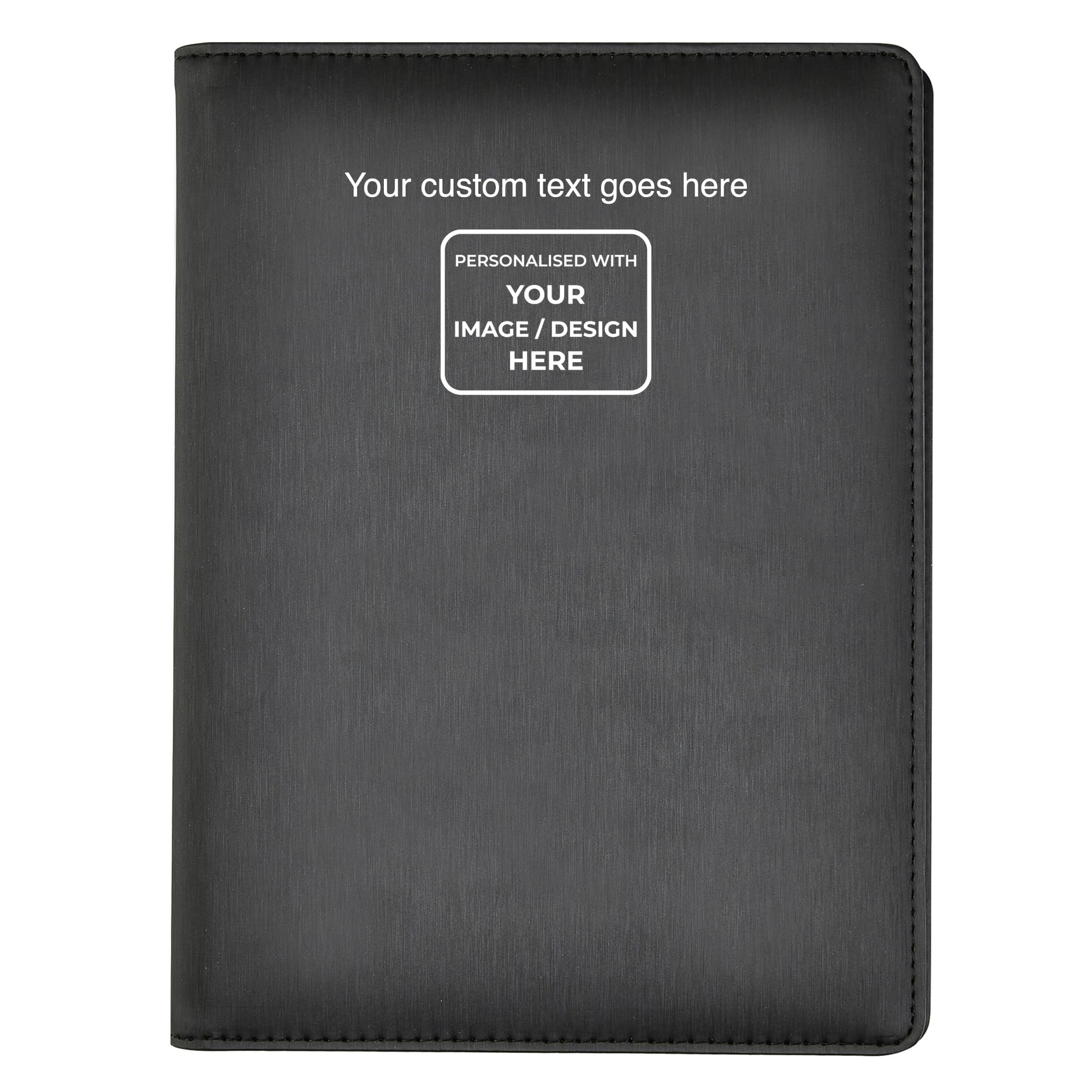ARPAN Personalised A5 Presentation Folder, 36 Pockets, 72 Sides, Portfolio Display Book with Plastic Sleeves, Certificate and Document Organiser (Black, Customise with Text & Logo)