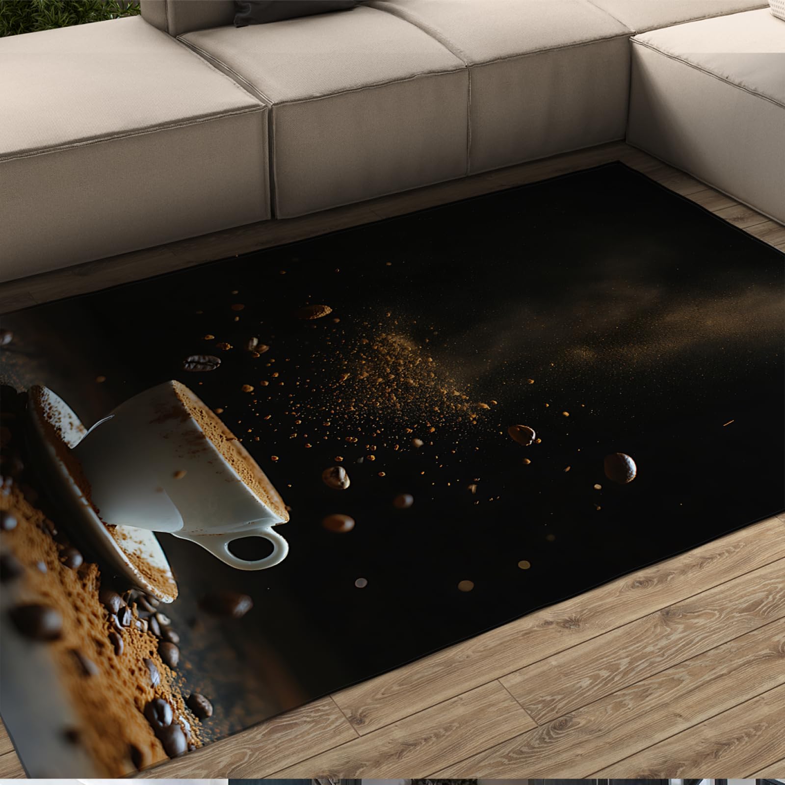 Tapis grains de café anti-glisse pour protéger le sol de la cuisine