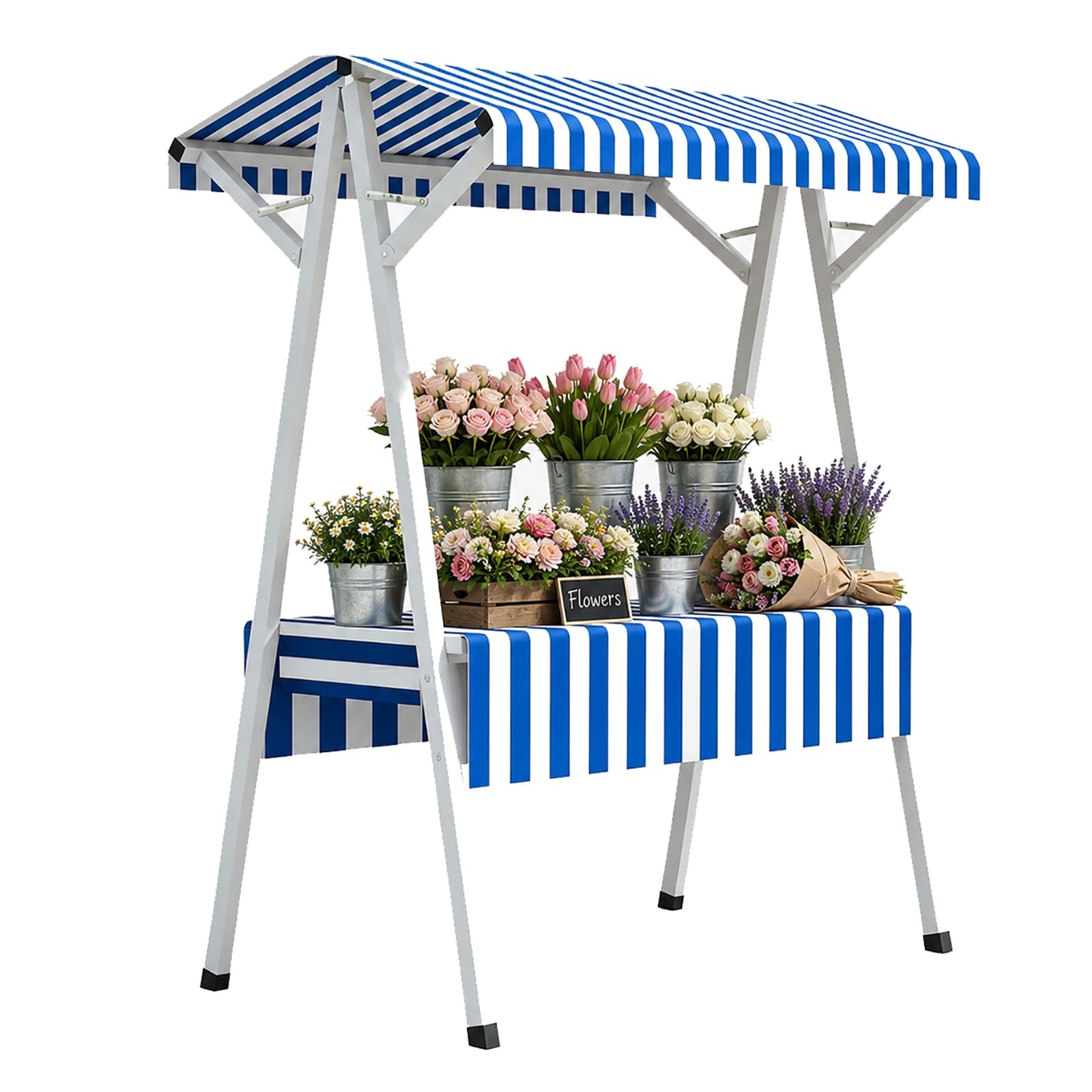 SBCWH Foldable Farmers Market Stand, Portable Street Vendor Food Cart