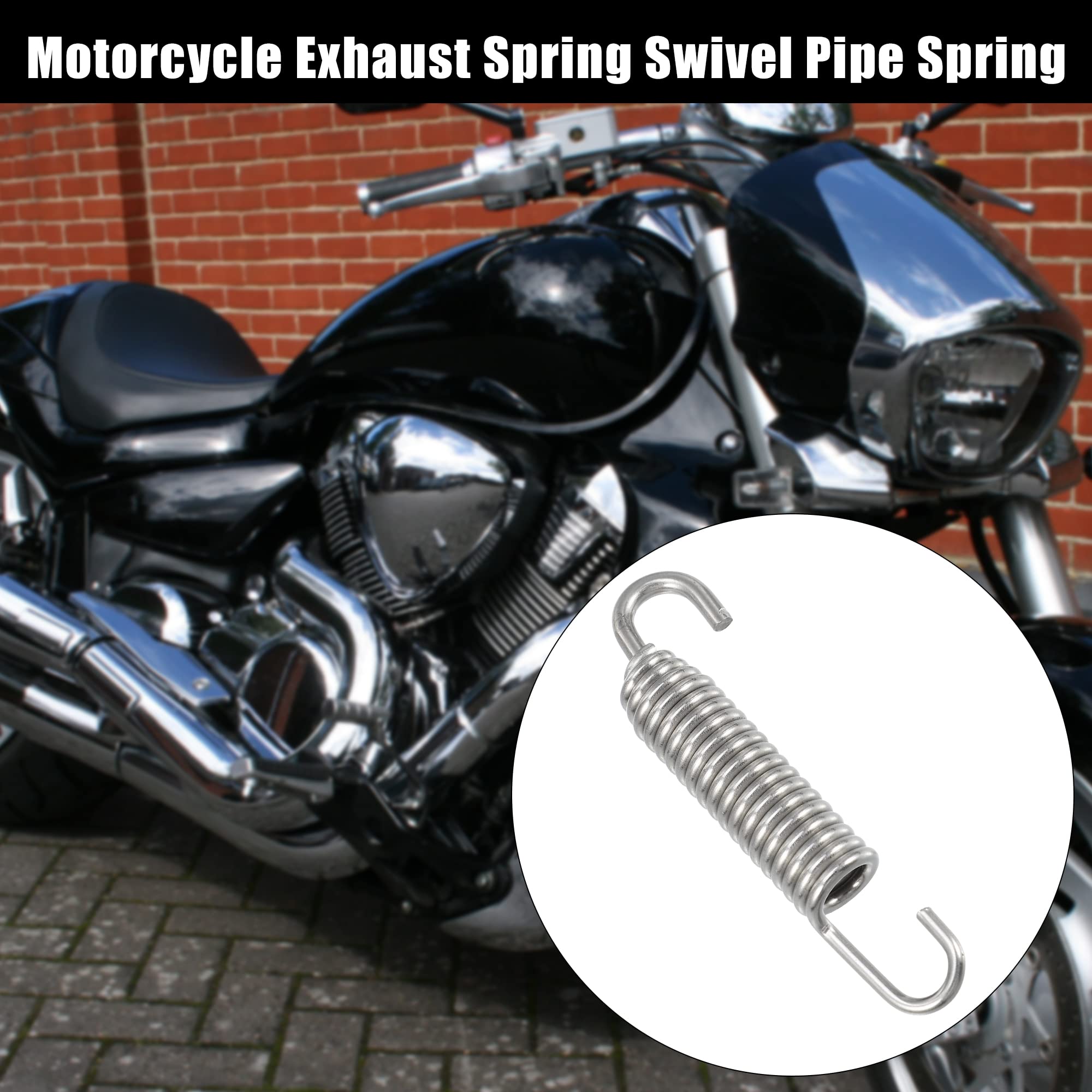 QUARKZMAN 10pz Motociclette Universale Scarico Tubo Molla con Gancio 65mm 2.56"