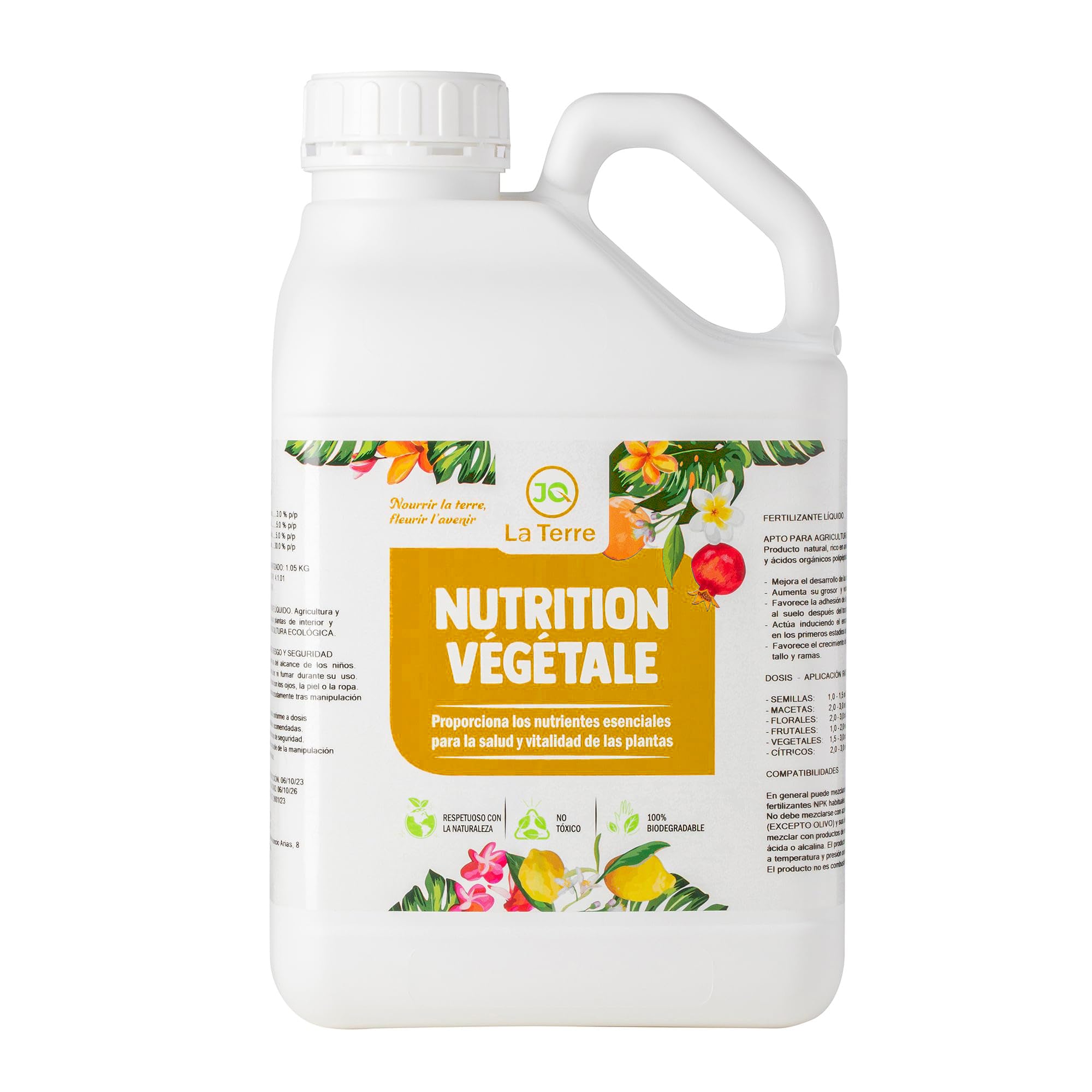 CONCIME PER AGRUMI DA 5 LITRI concime per limone liquido per agrumi, limone, arancia, pompelmo, mandarino, lime e kumquat, aminoacidi vegetali