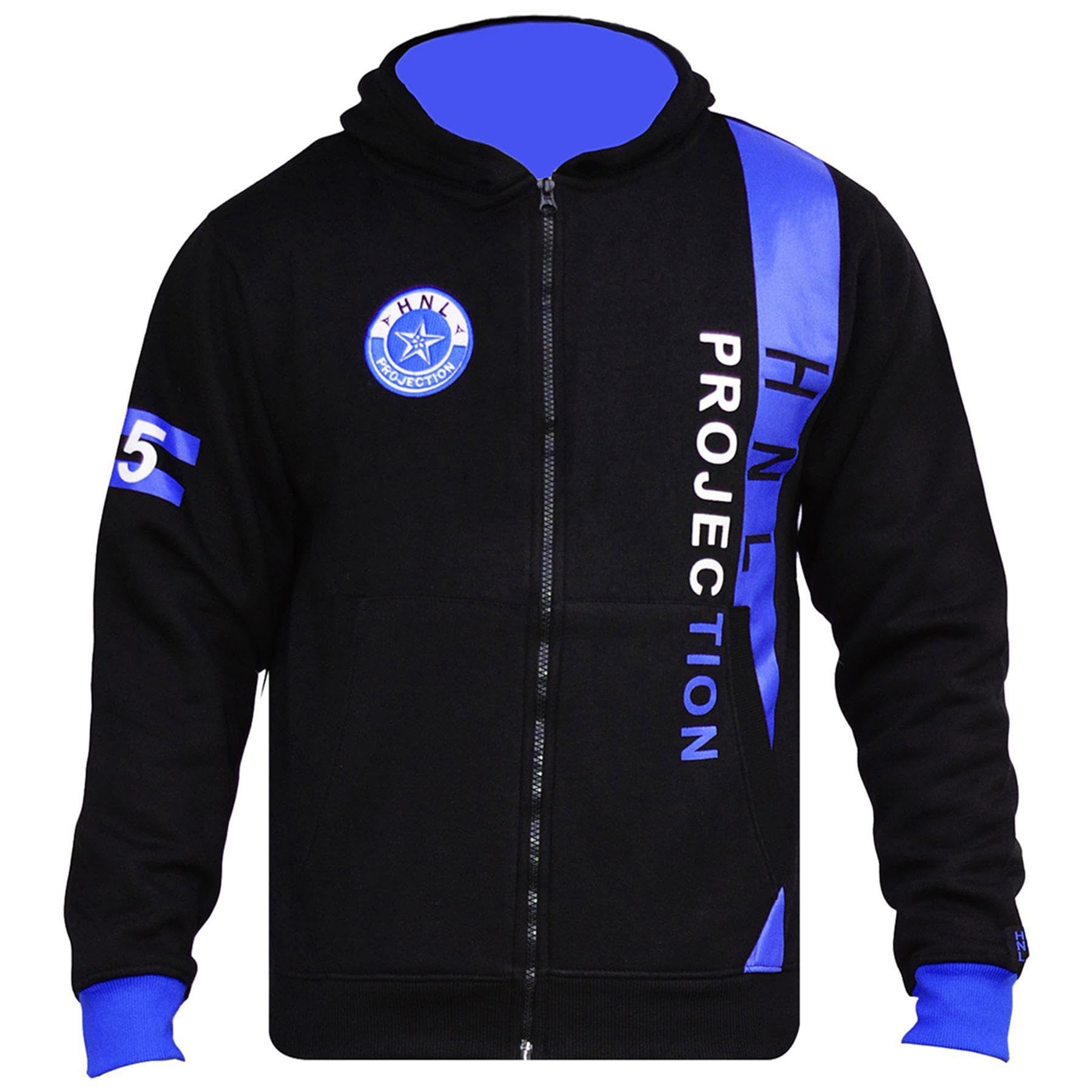 A2Z 4 Kids Dziecięcy chłopięcy dziewczęcy dres HNL projekcja nadruk czarny i królewski niebieski bluza z kapturem i dół dres do joggingu spodnie nowy wiek 7 8 9 10 11 12 13 lat
