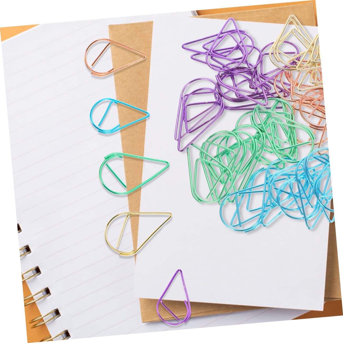 Gadpiparty 3 Set Graffette Metalliche Coloratper Documenti Design E Carino Per Ufficio E Scuola Pratiche E Resistenti 100 Pezzi * 3