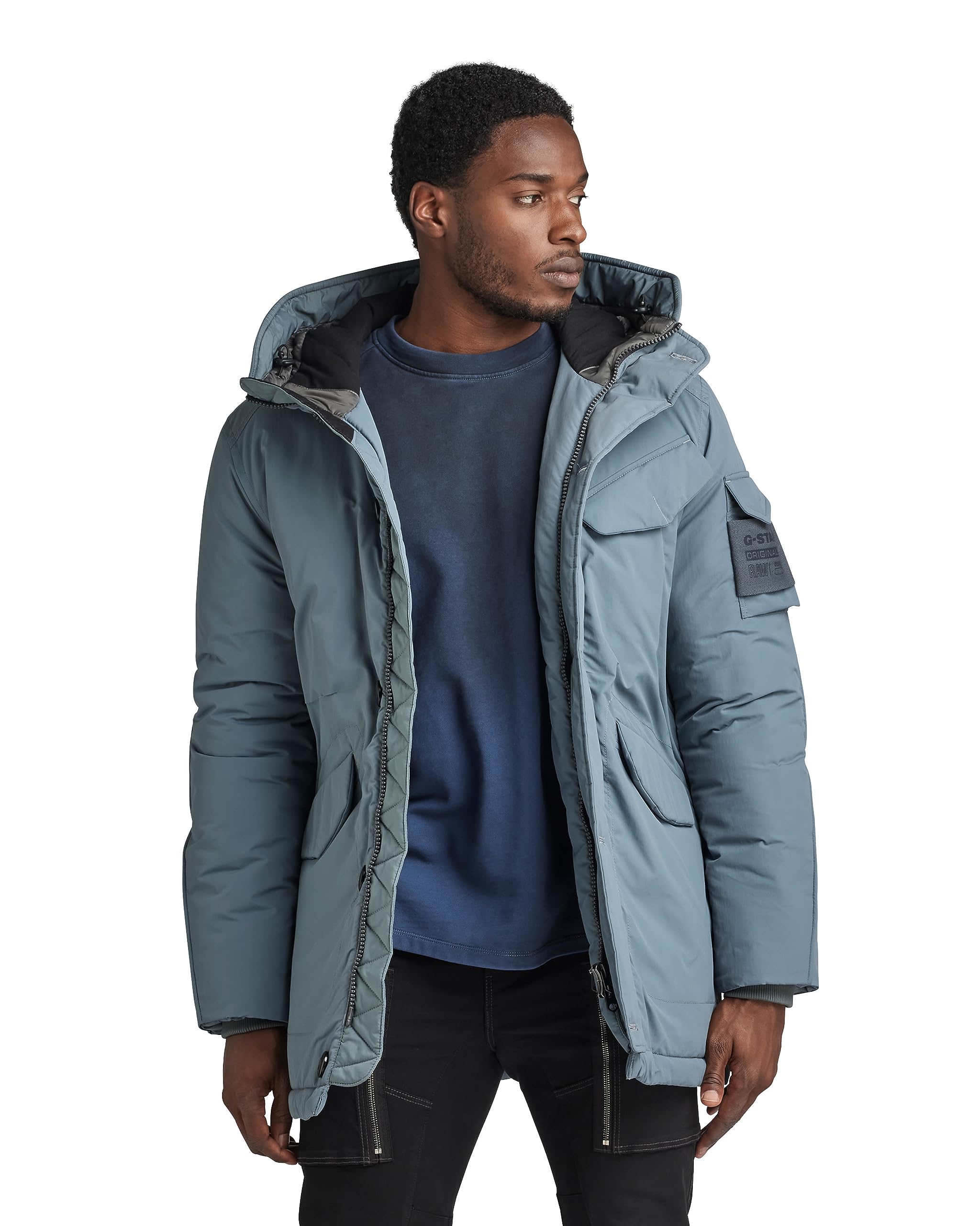 G-Star Men's Vodan Padded Hooded Parka, Grey (axis D22713-D419-5781), L