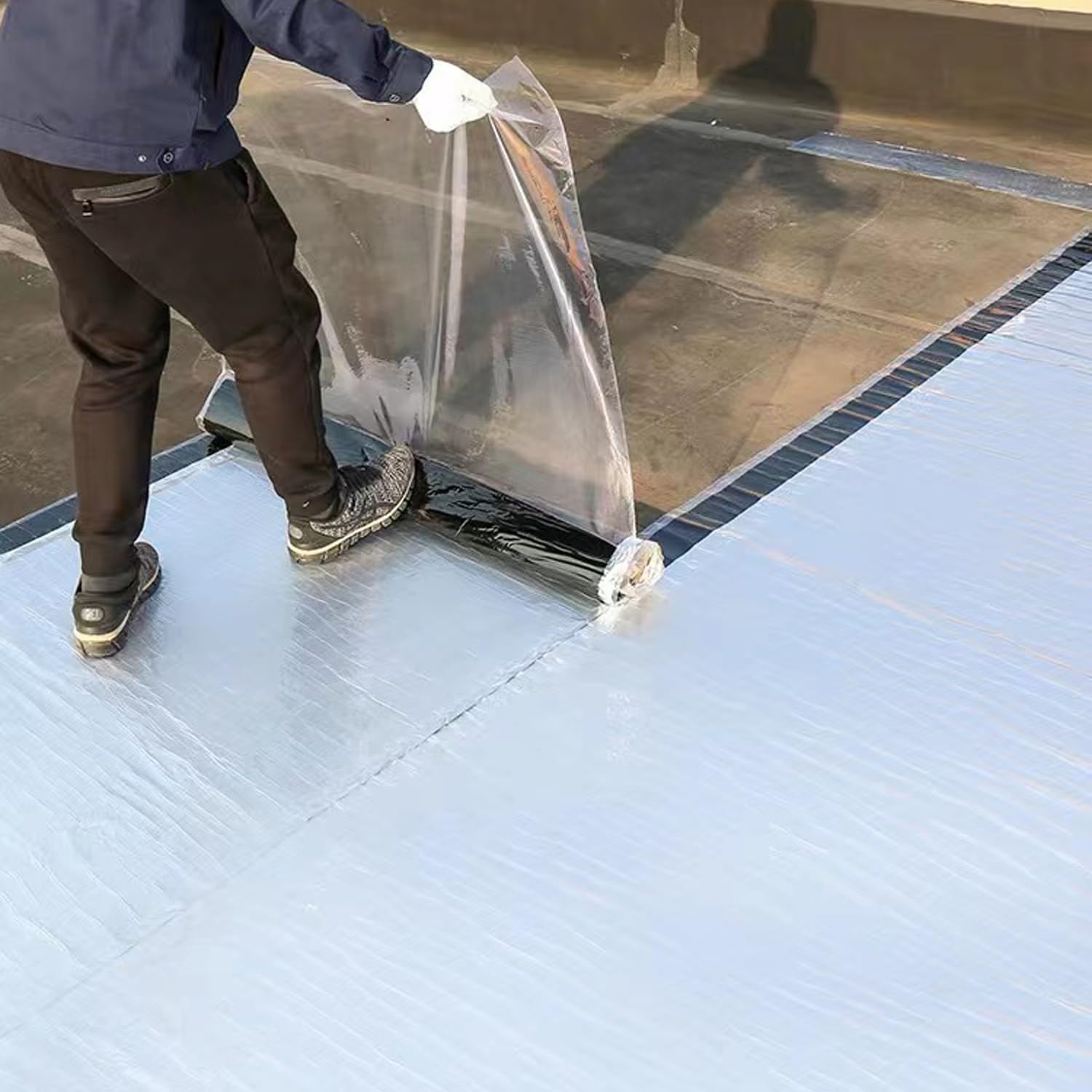 Cinta de Bituminosa Impermeable Autoadhesiva,Cinta Adhesiva para Fugas de Agua,Cinta de Sellado de Aluminio,para Reparaciónde Techos y Fugas,Grietas Superficiales,Personalizable (0.6x6m)