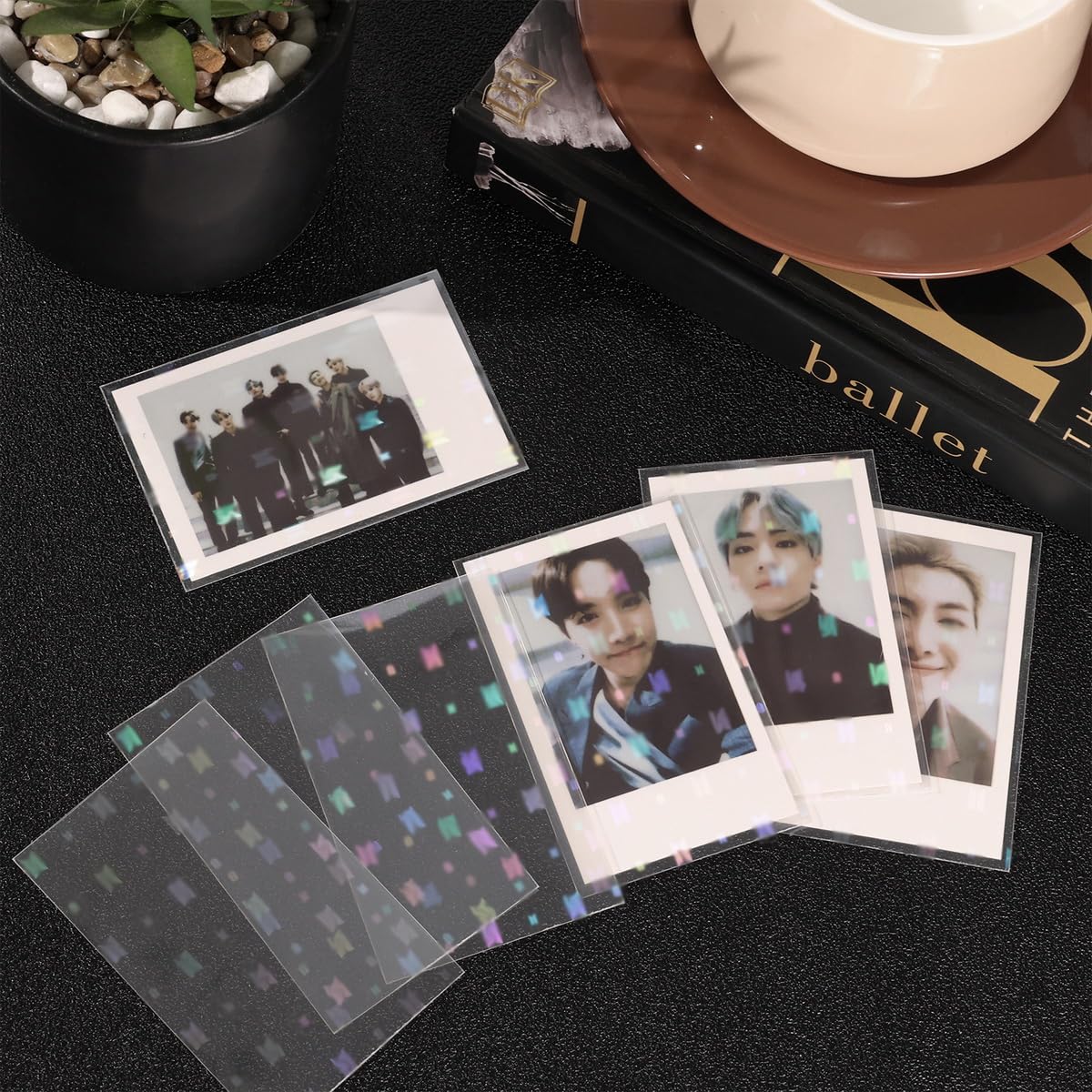 100 szt. rękawy na fotokartki, holograficzne, przezroczyste, ochraniacze, albumy, karty fotograficzne, kolekcja dla fanów armii, prezenty
