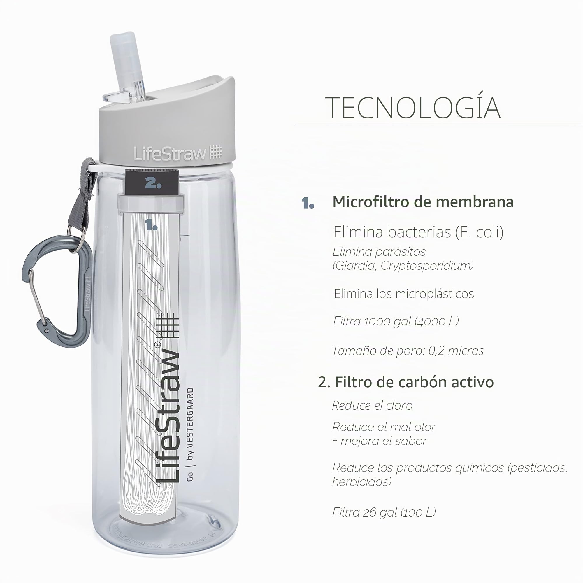 LifeStraw Go - Botella de agua con filtro