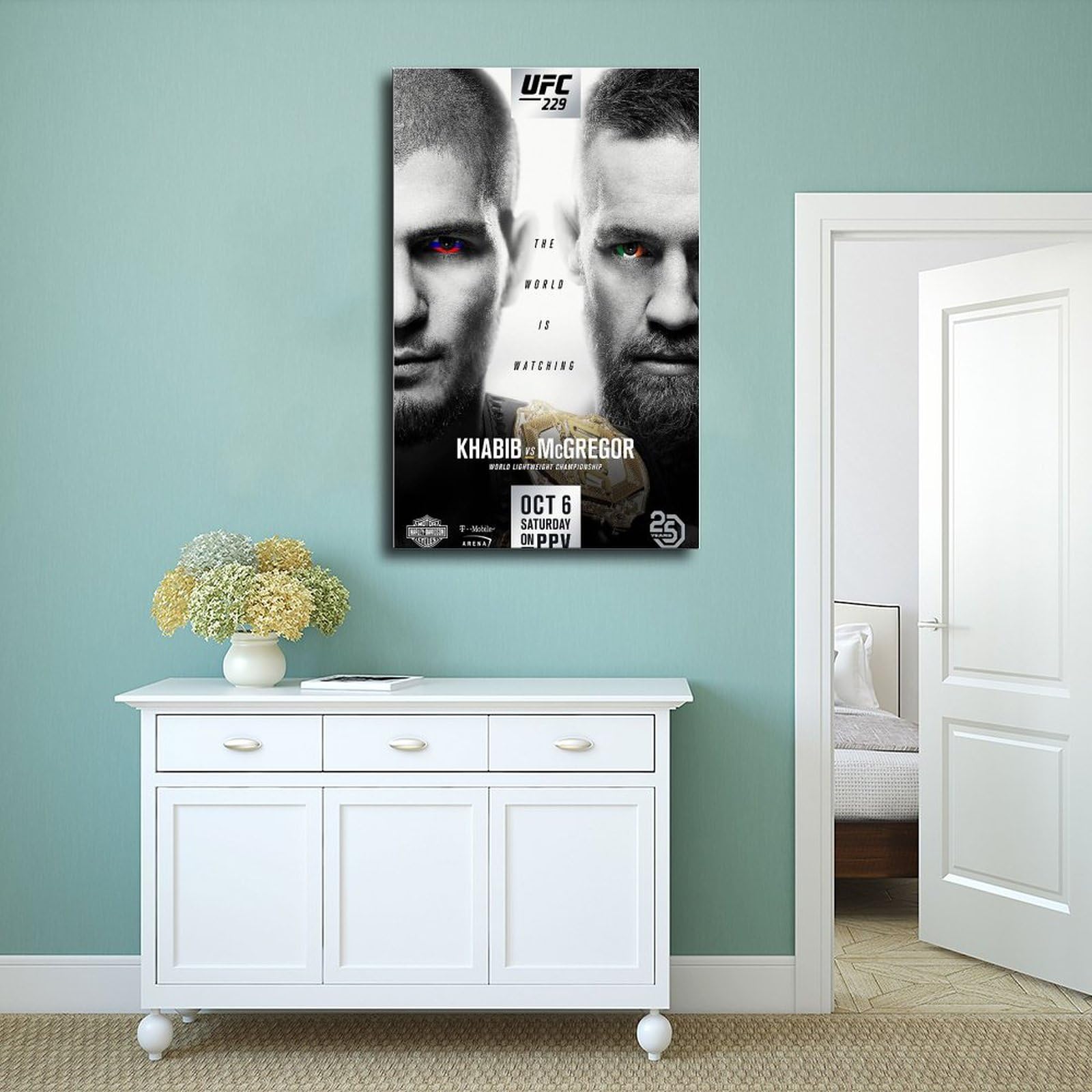 Poster Su Tela Khabib Nurmagomedov - 2 Pezzi 30x45 Cm - Decorazione Murale Per Camera Da Letto, Ufficio, Palestra