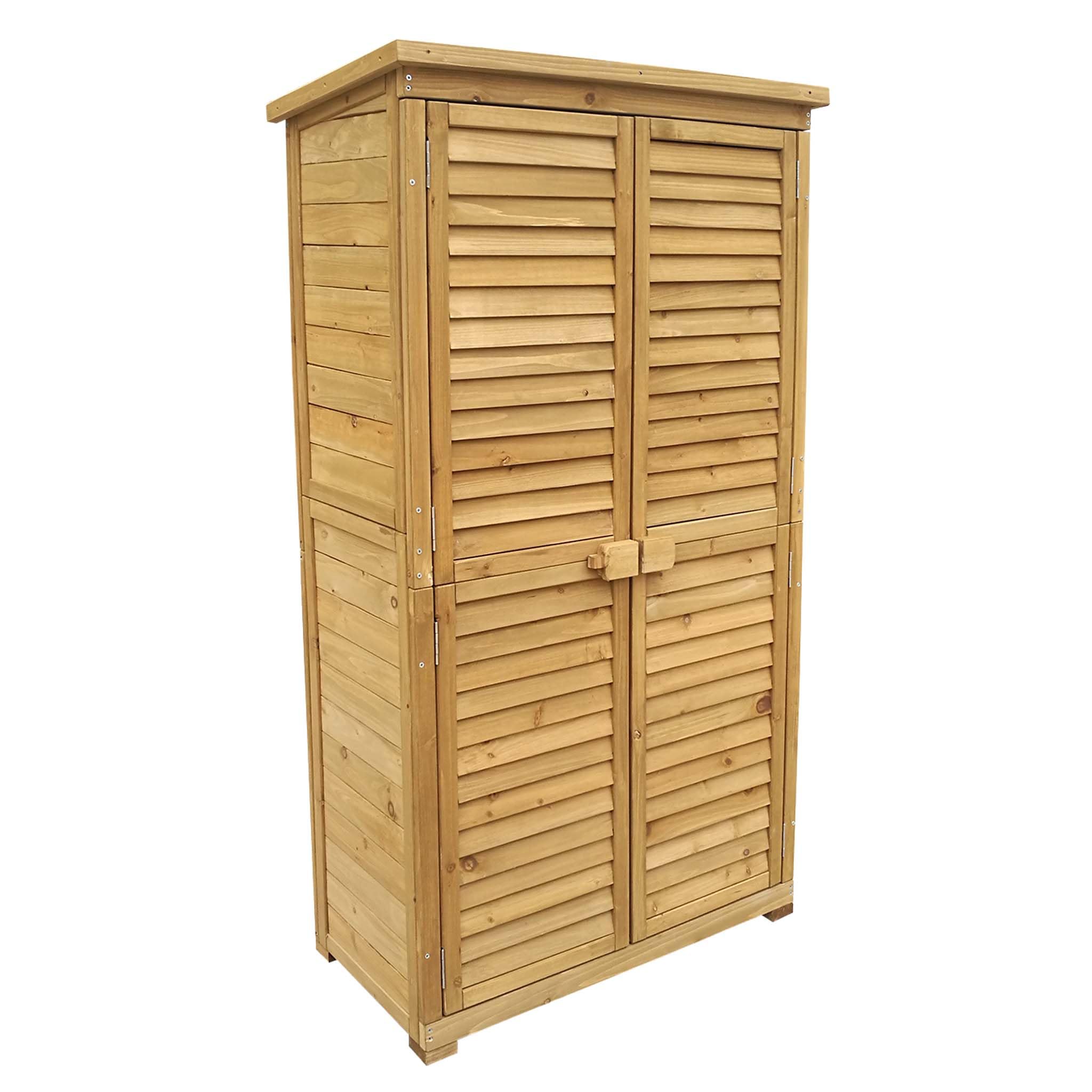 wiltec armoire de jardin portes lamelles
